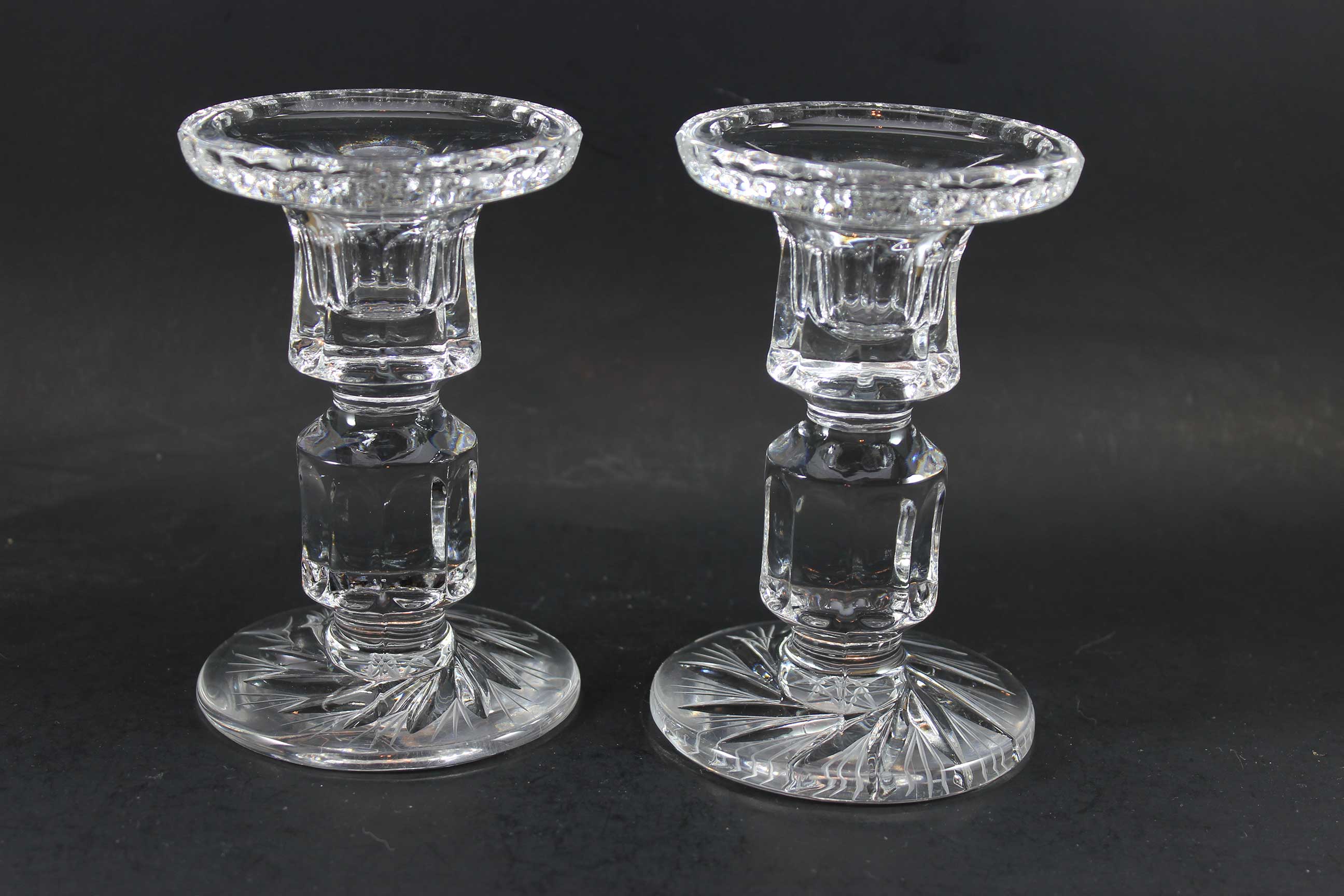 Bohemia Pinwheel Crystal, Tall Candleholders