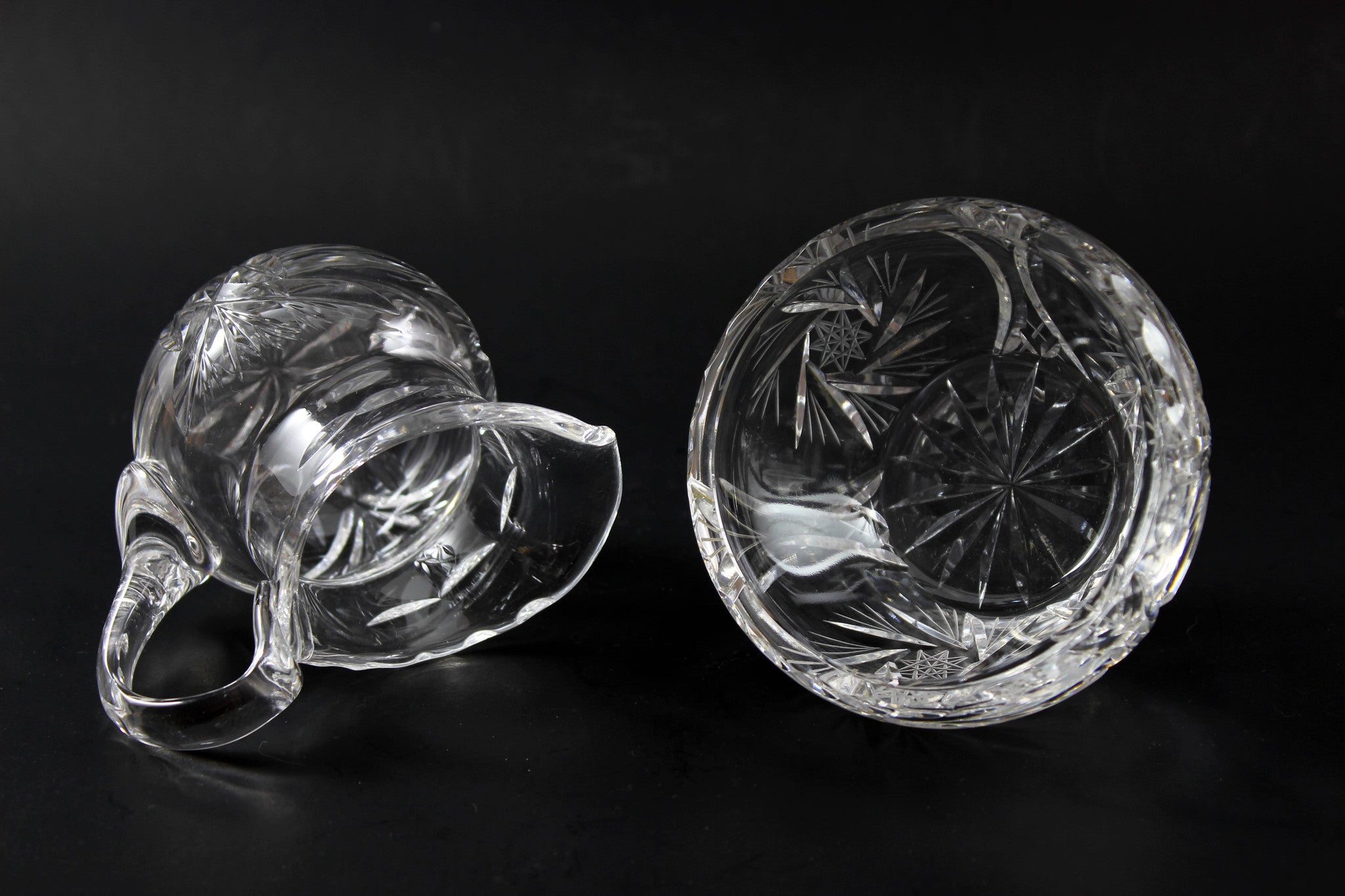 Pinwheel Crystal Cream and Sugar Set