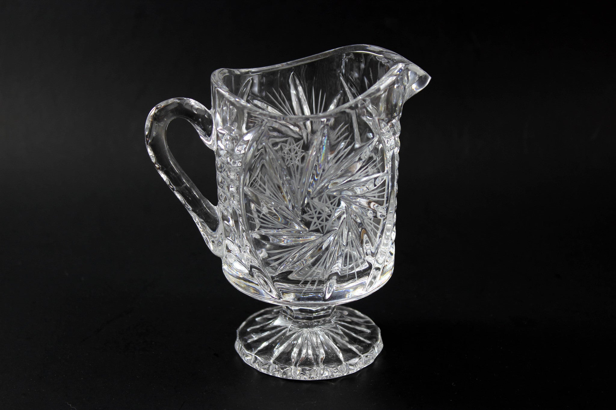 Pinwheel Crystal Large Cream, Sugar and Tray