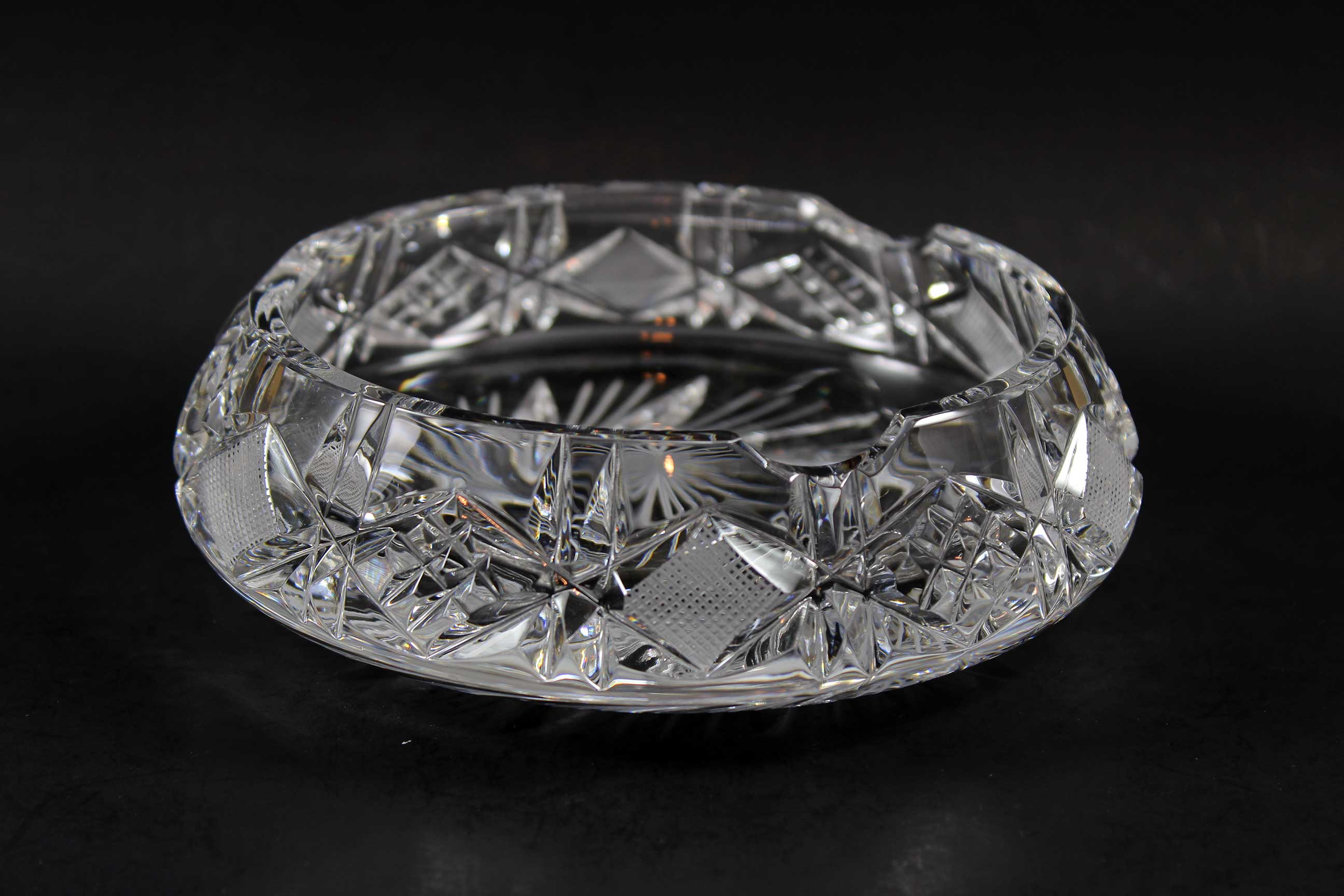 Pinwheel crystal ashtray
