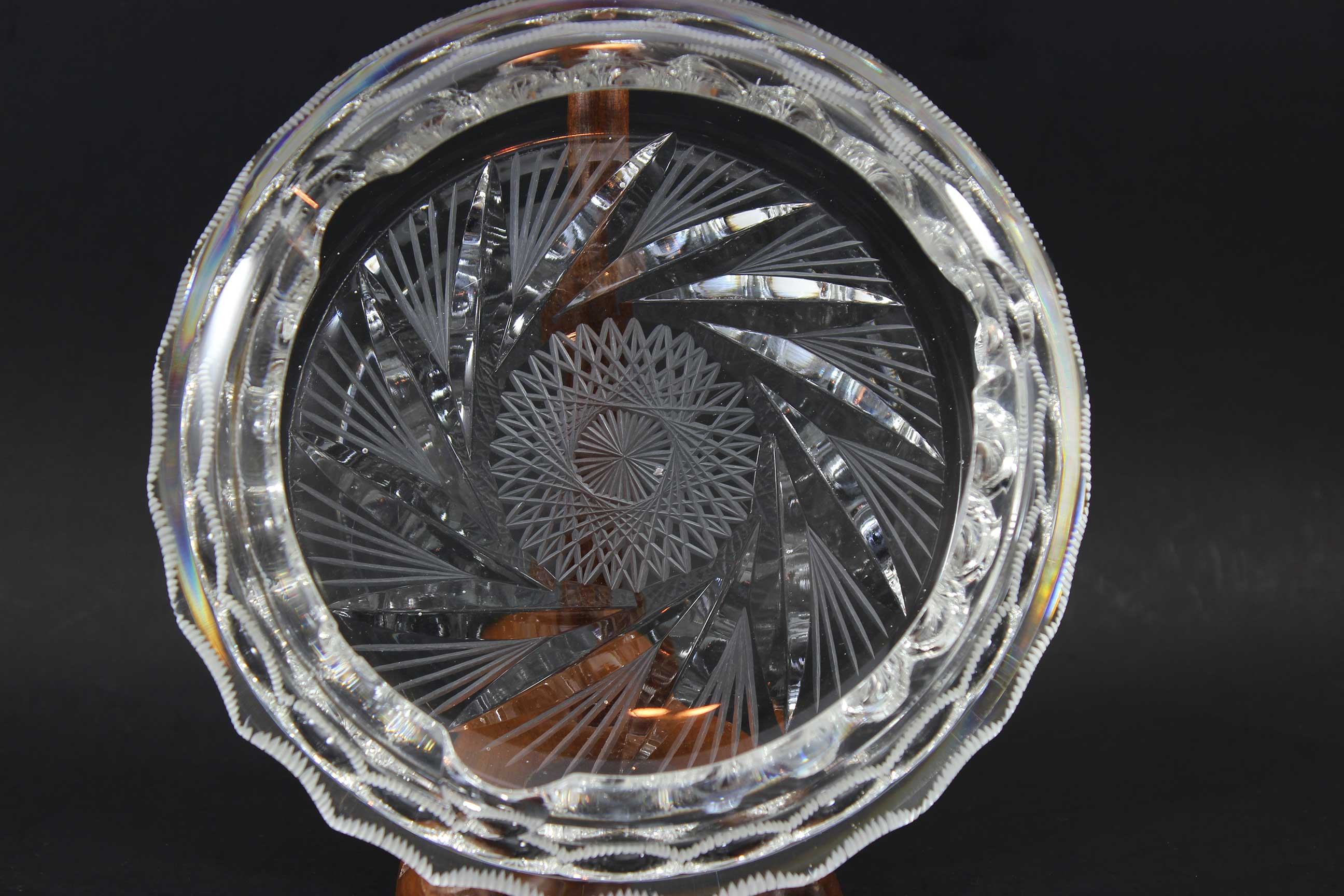 Pinwheel crystal ashtray