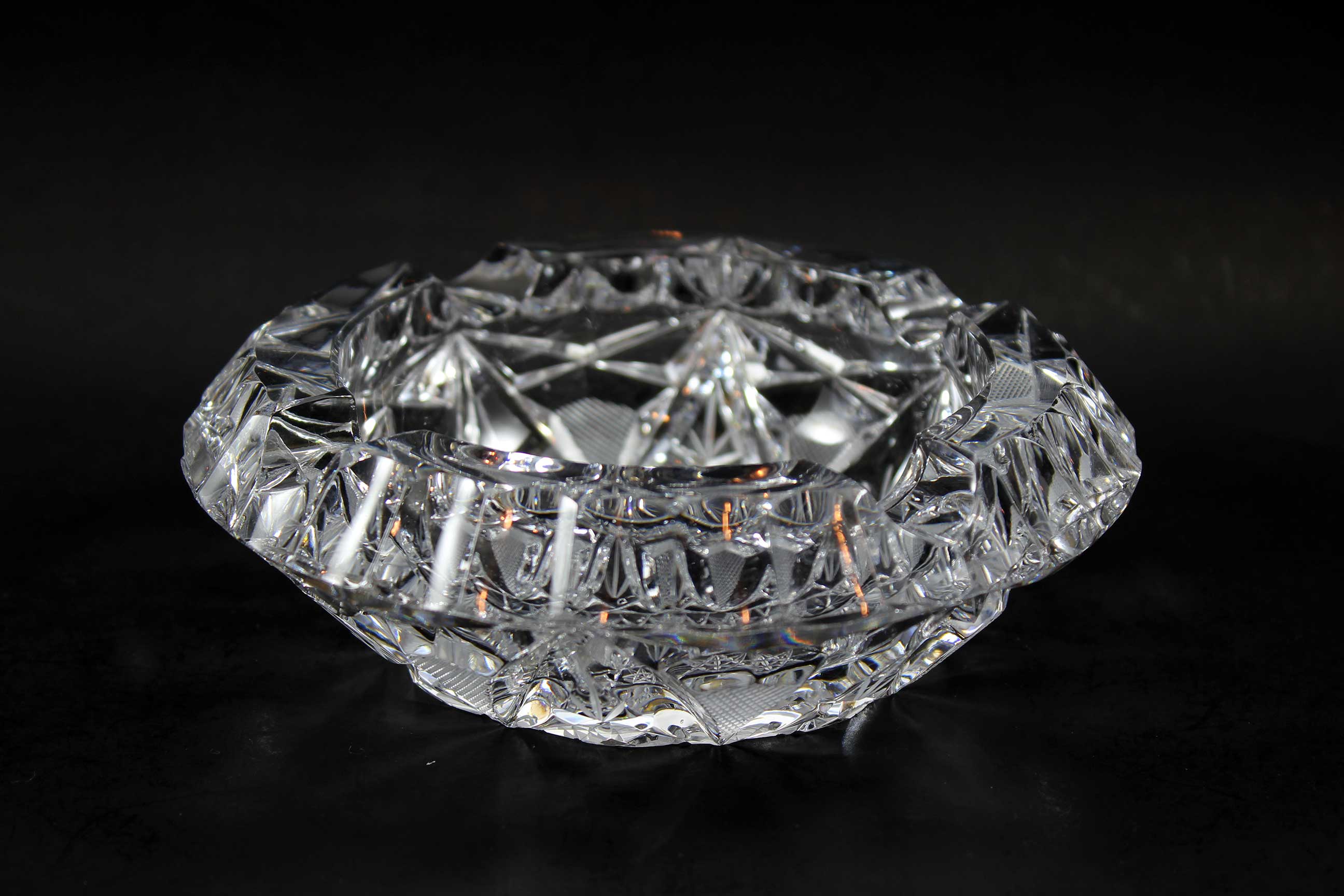 Pinwheel crystal ashtray