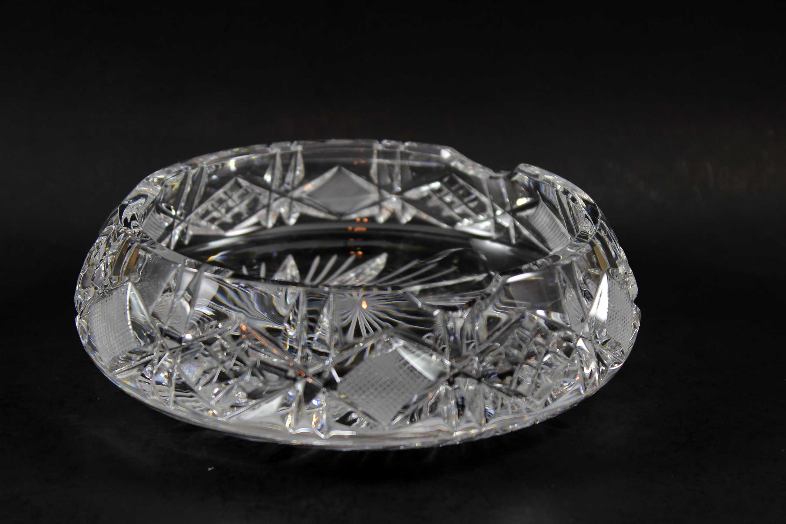 Pinwheel crystal ashtray