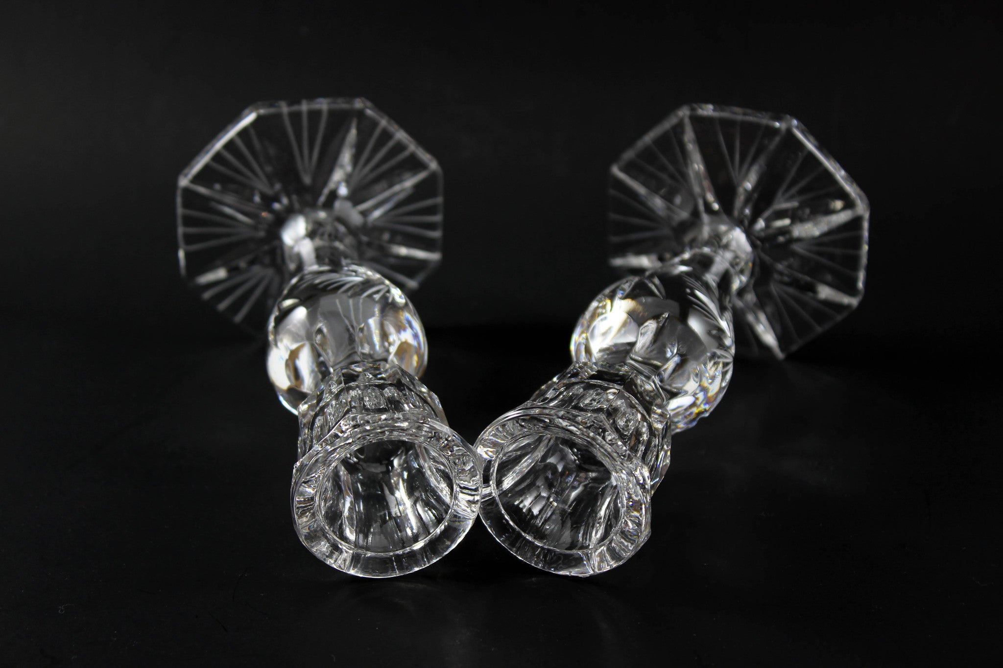 Czech Bohemia Pinwheel Crystal-Candlesticks