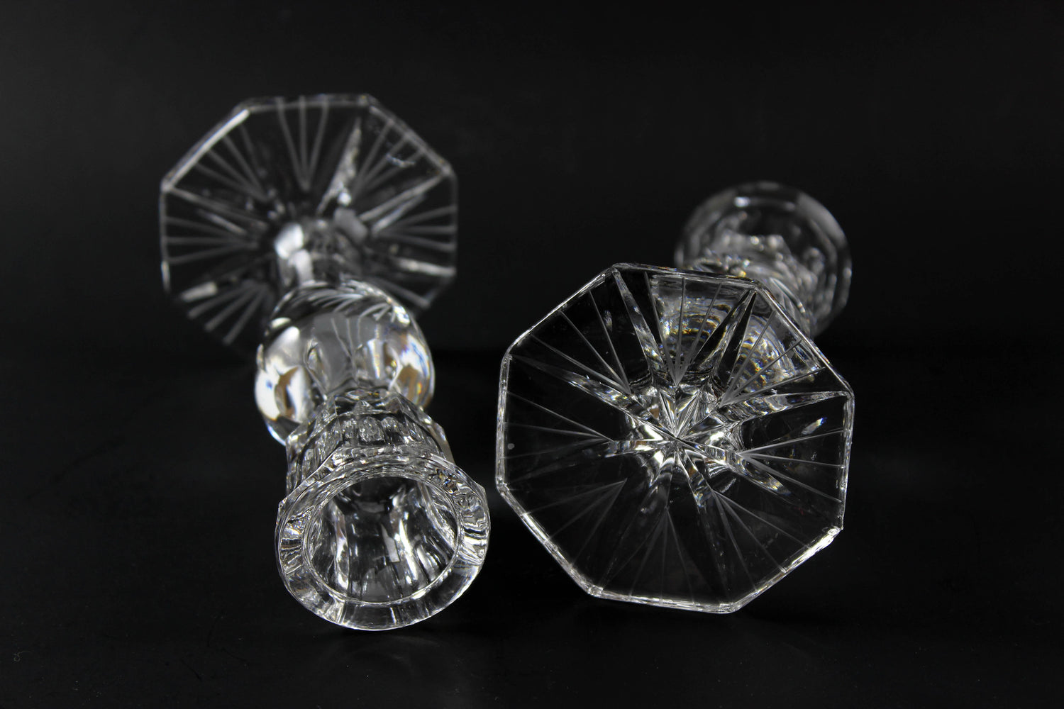 Czech Bohemia Pinwheel Crystal-Candlesticks