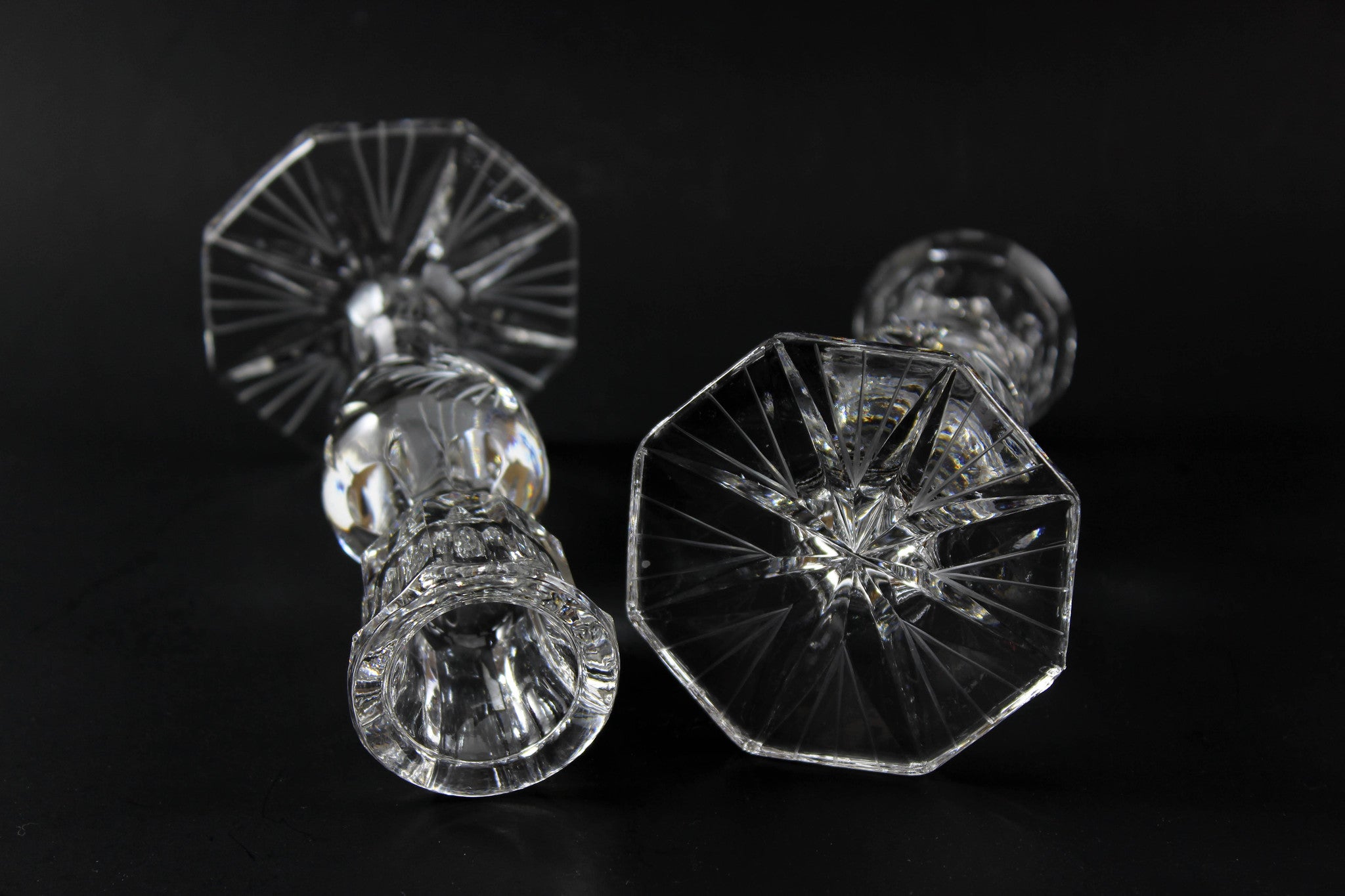 Czech Bohemia Pinwheel Crystal-Candlesticks