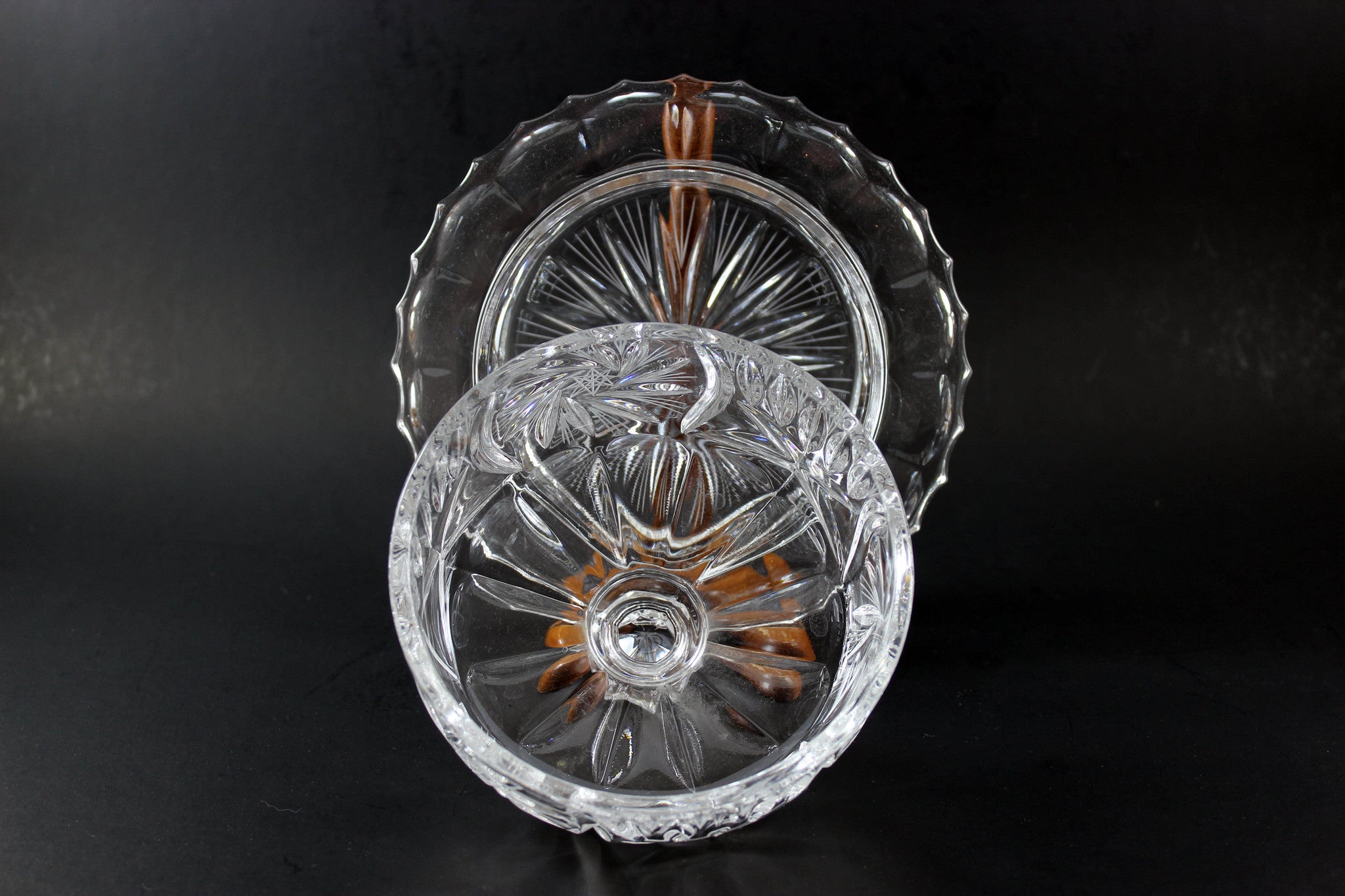 Pinwheel Crystal Large Covered Butter Dish