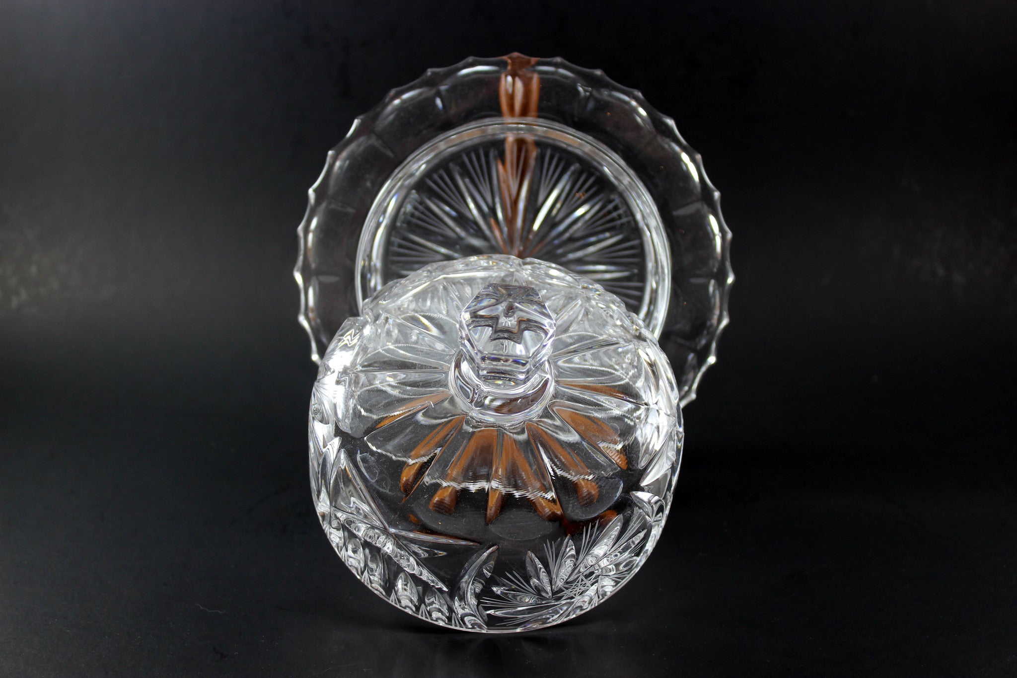 Pinwheel Crystal Large Covered Butter Dish