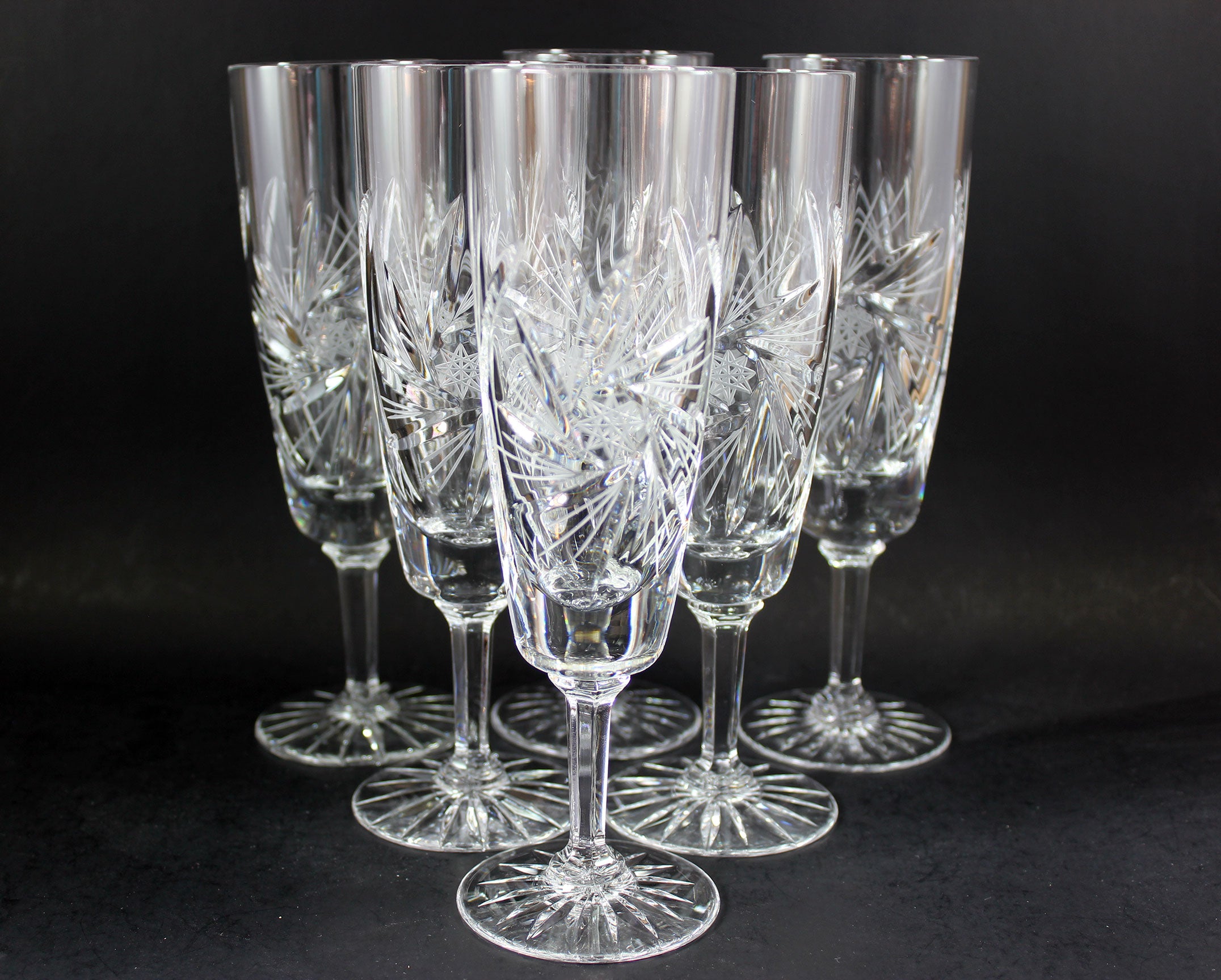 Pinwheel Crystal, Champagne Flute