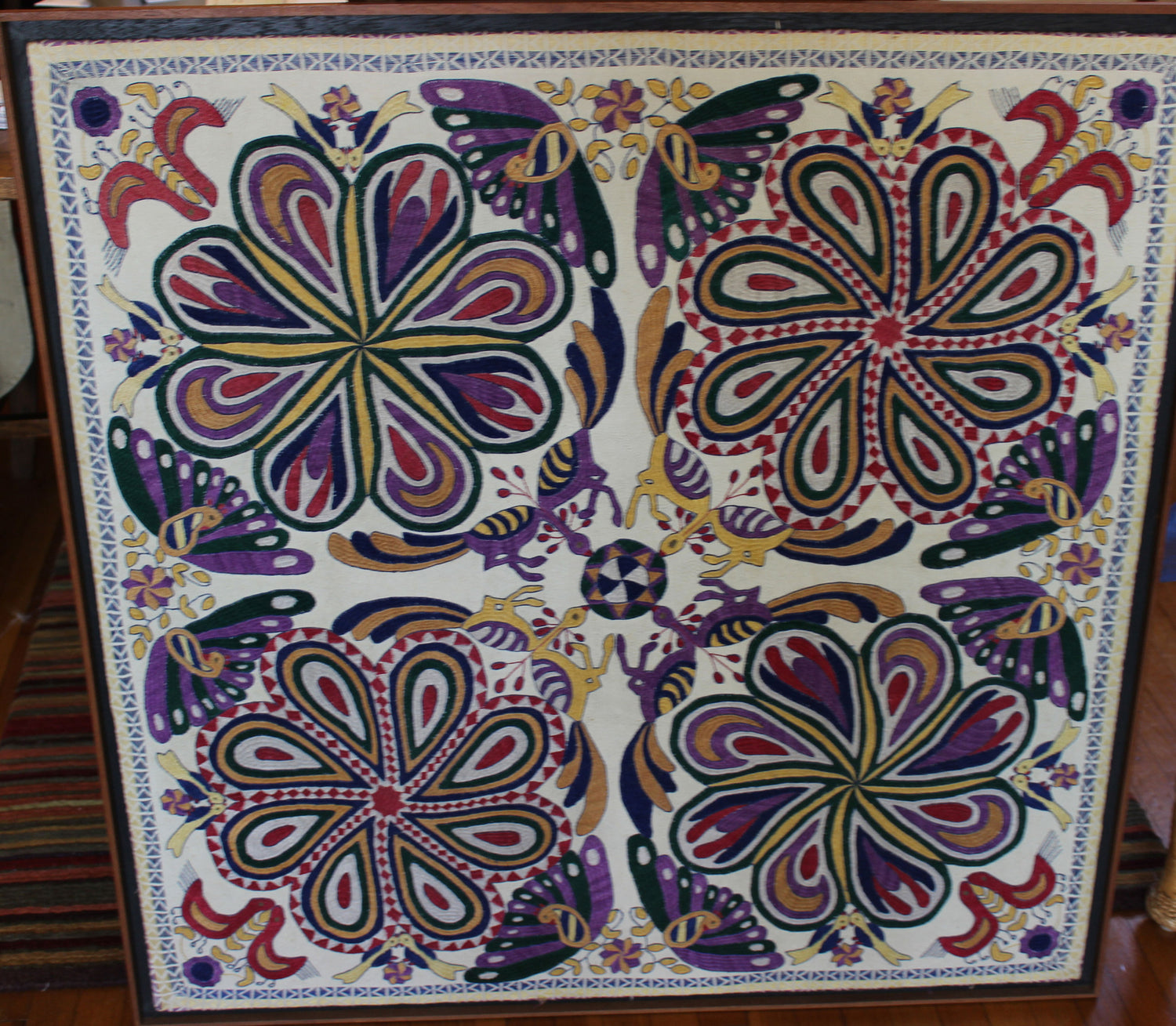 Shades of Purple Stitched Wall Hanging