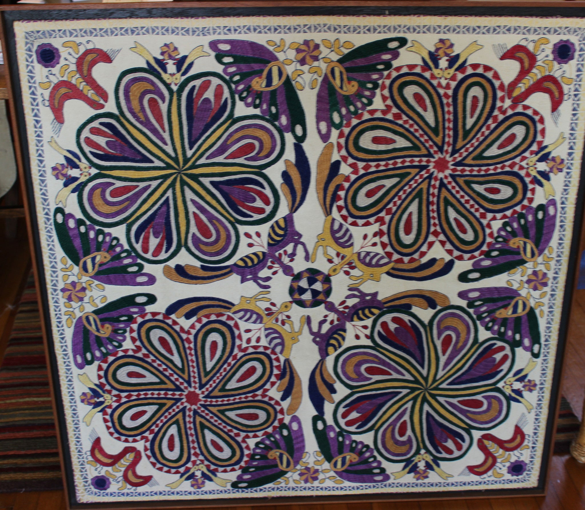 Shades of Purple Stitched Wall Hanging