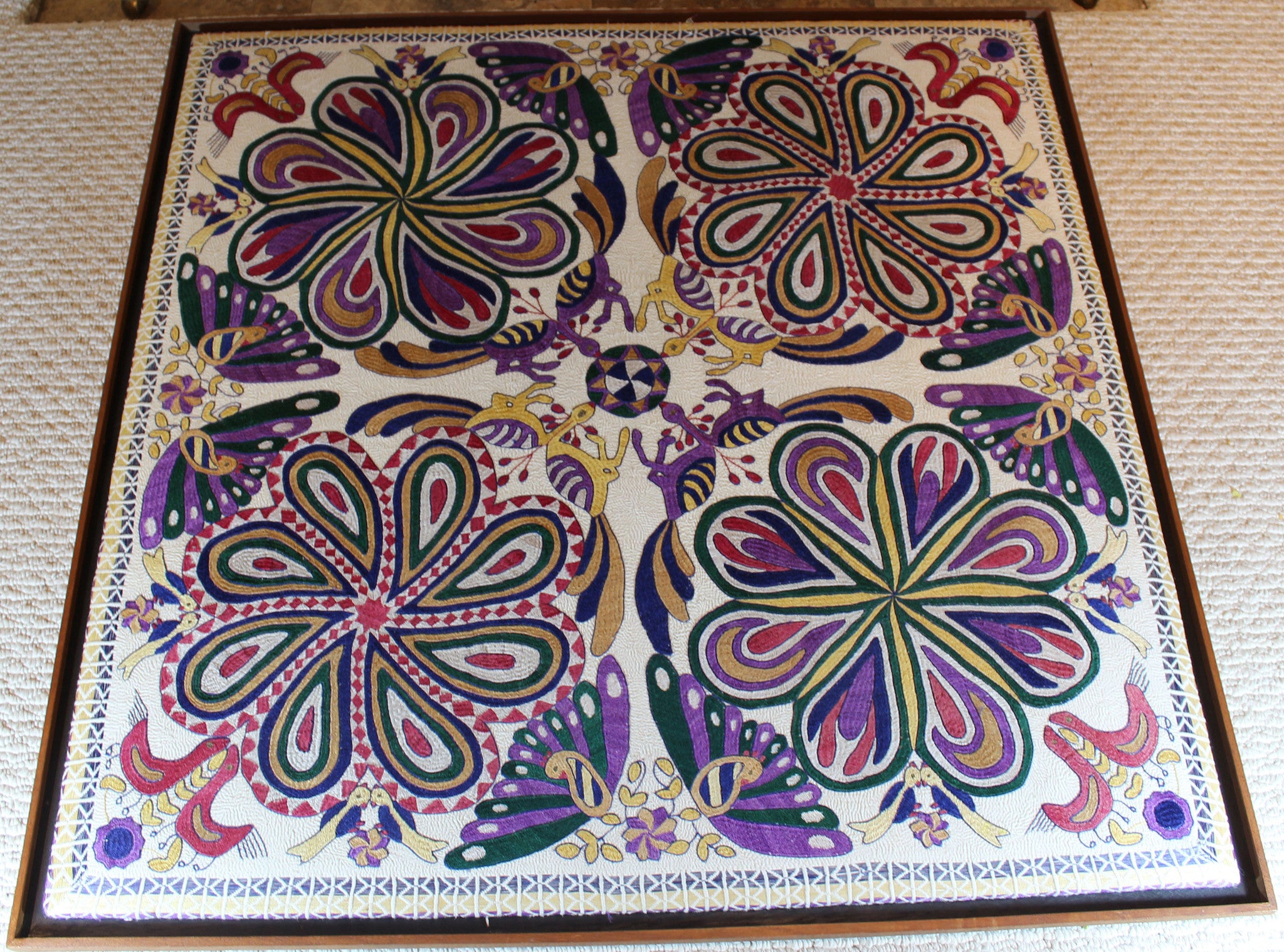 Shades of Purple Stitched Wall Hanging