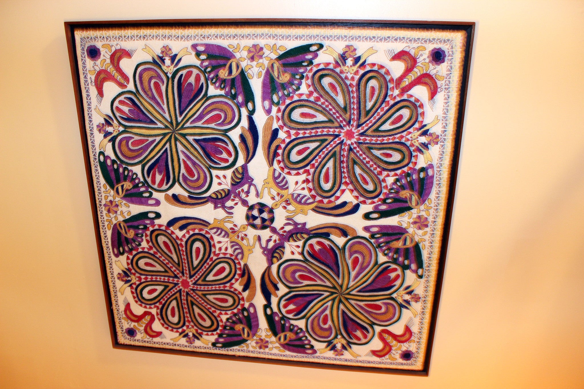 Shades of Purple Stitched Wall Hanging