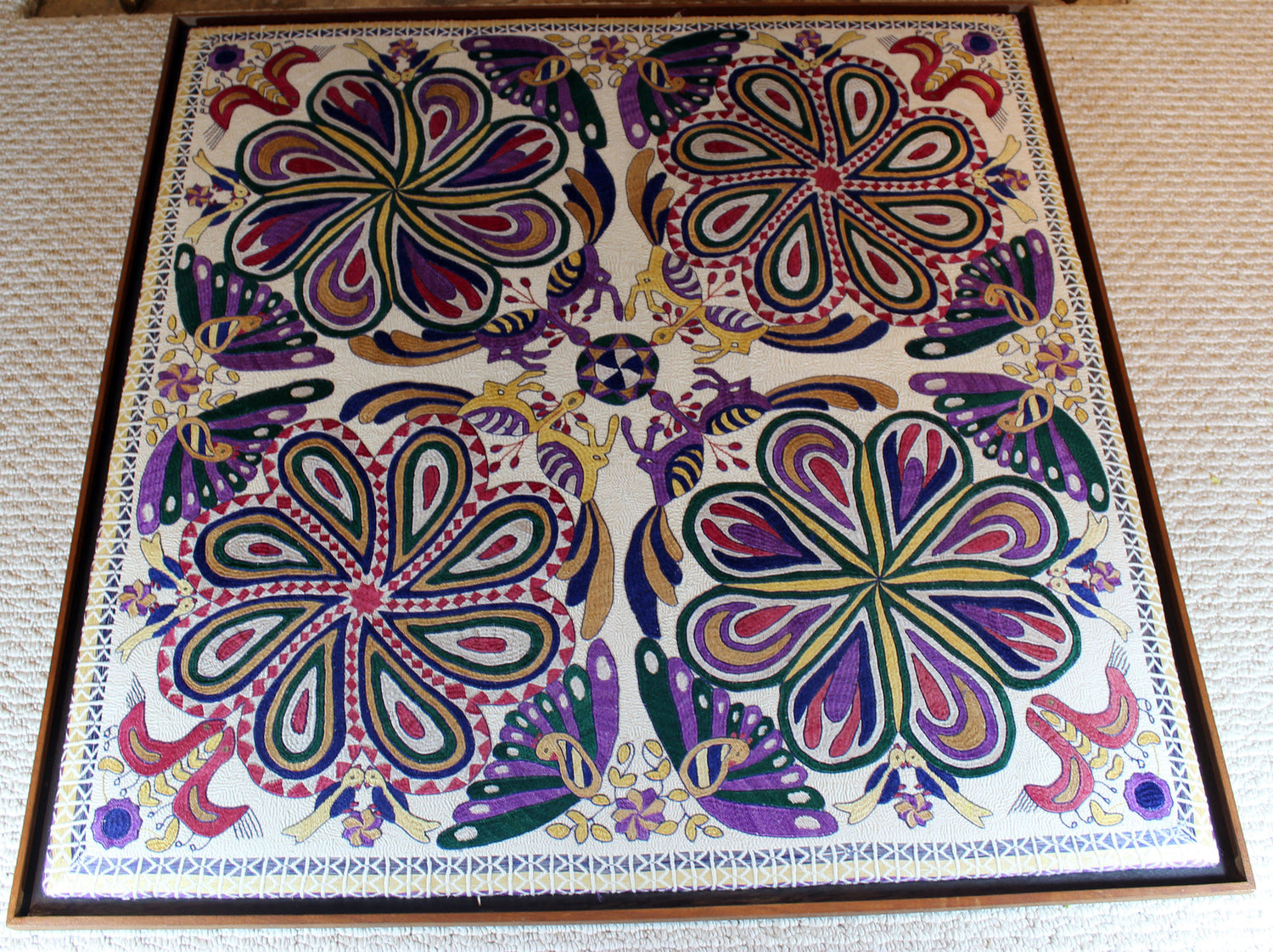 Shades of Purple Stitched Wall Hanging