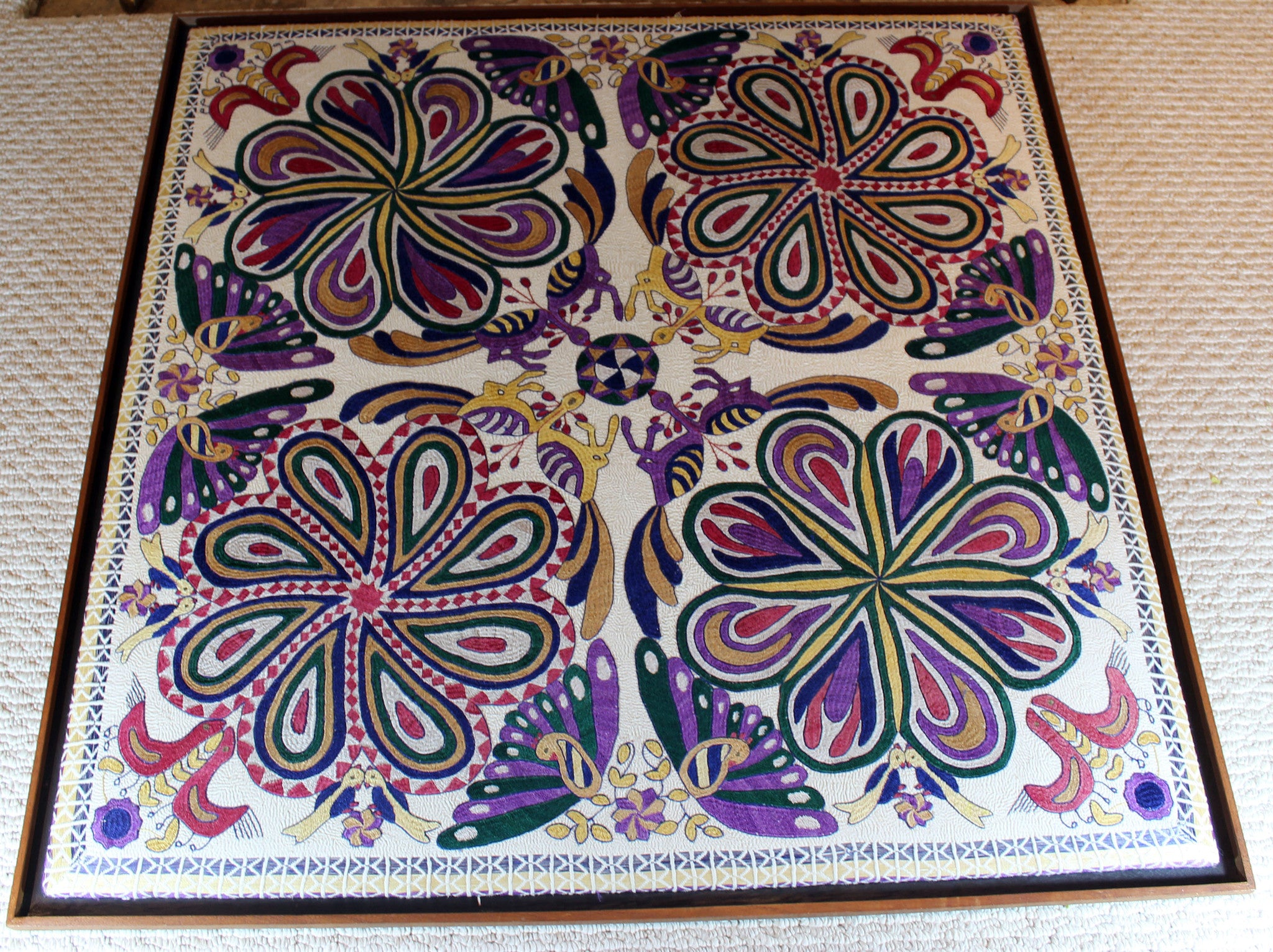 Shades of Purple Stitched Wall Hanging