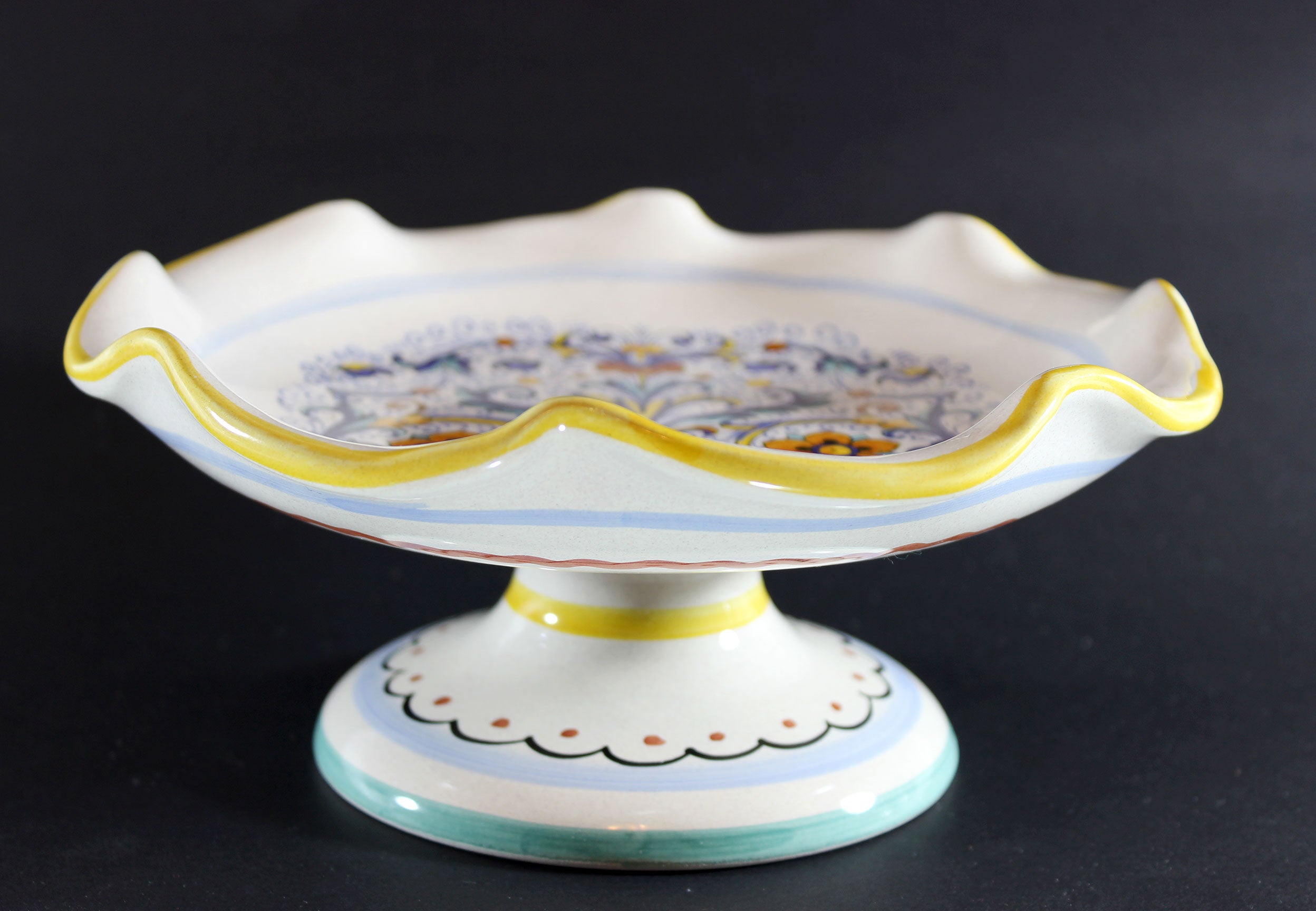 Deruta Pedestal or Cake Plate, Ricco