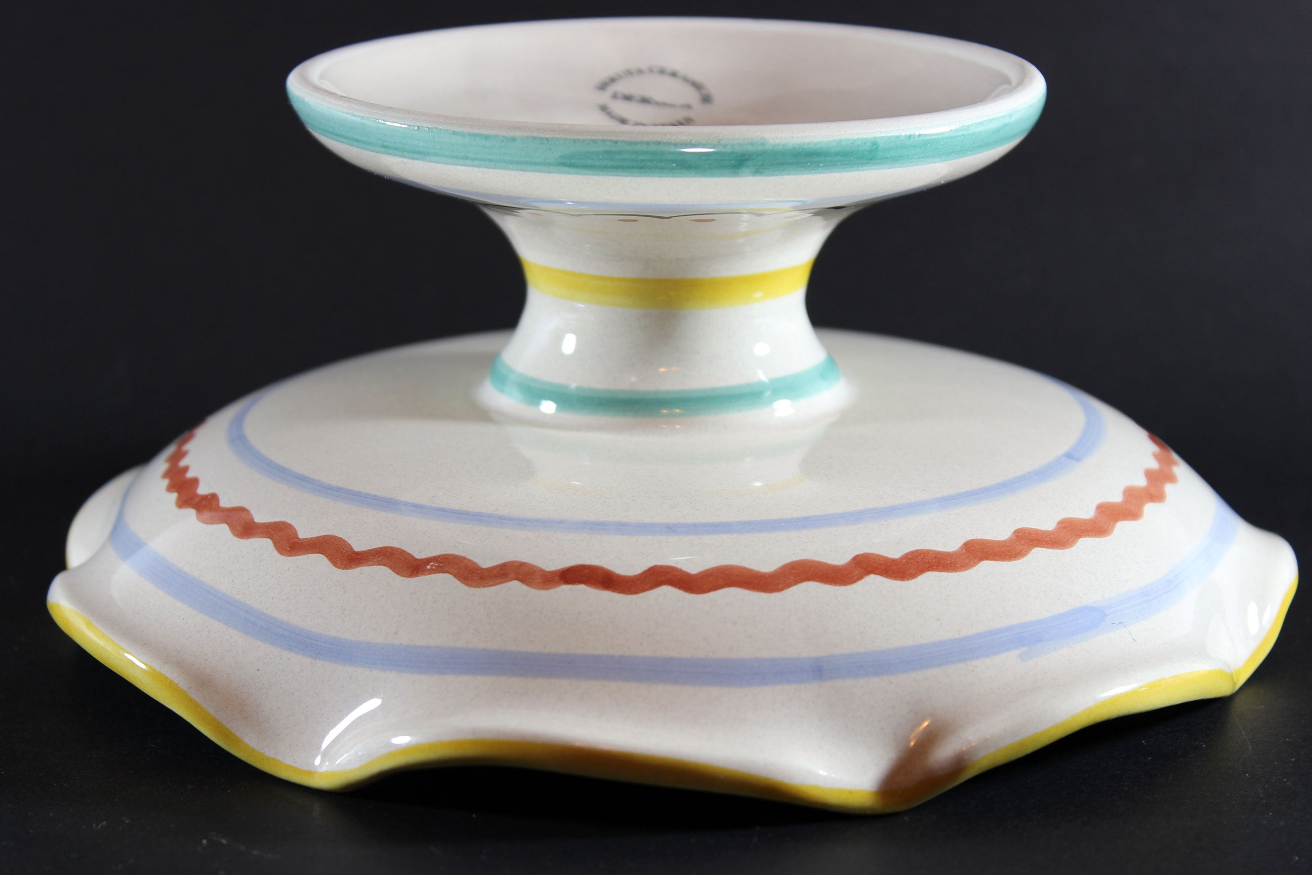 Deruta Pedestal or Cake Plate, Ricco