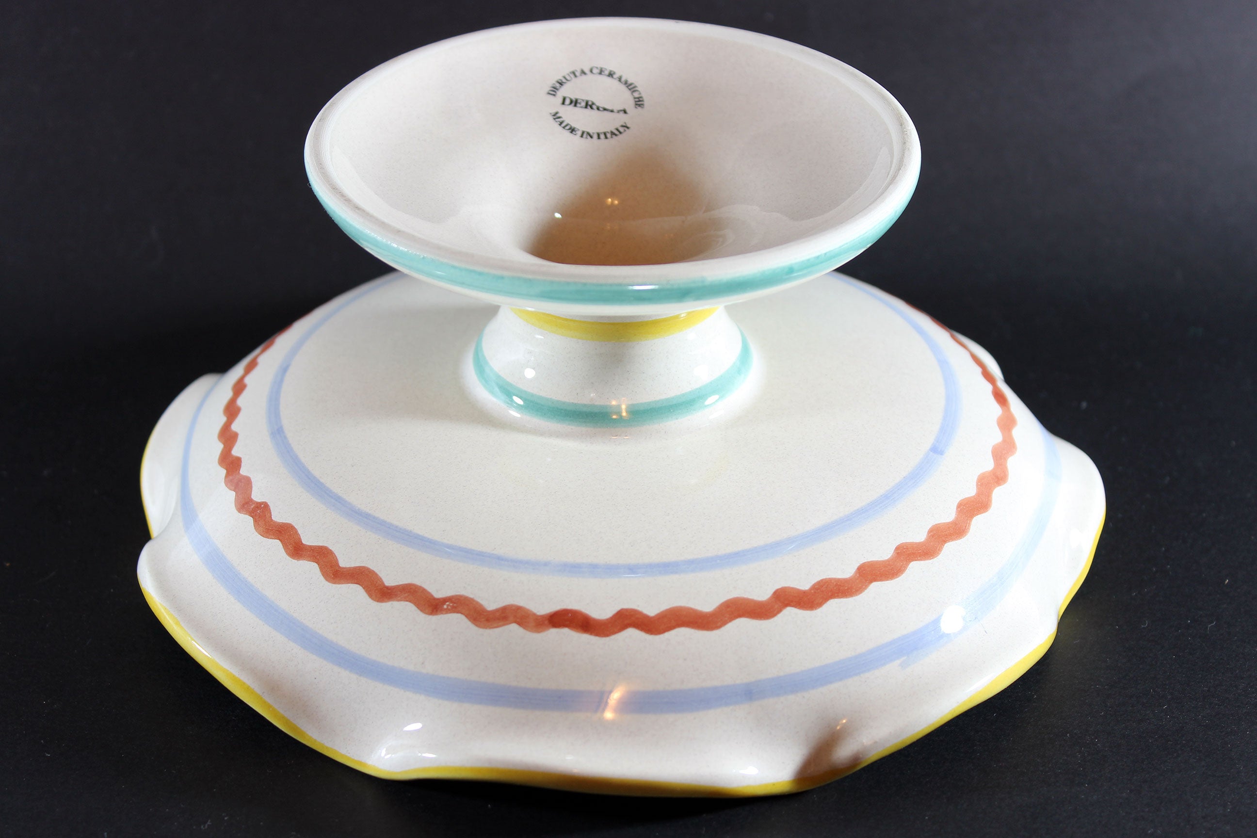 Deruta Pedestal or Cake Plate, Ricco