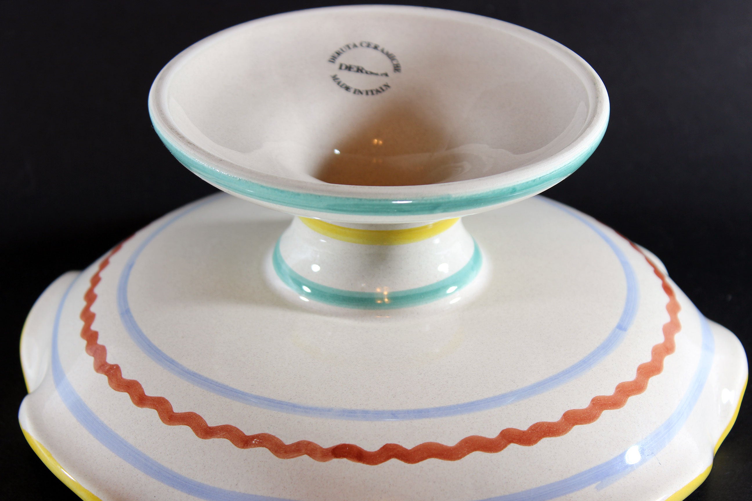 Deruta Pedestal or Cake Plate, Ricco