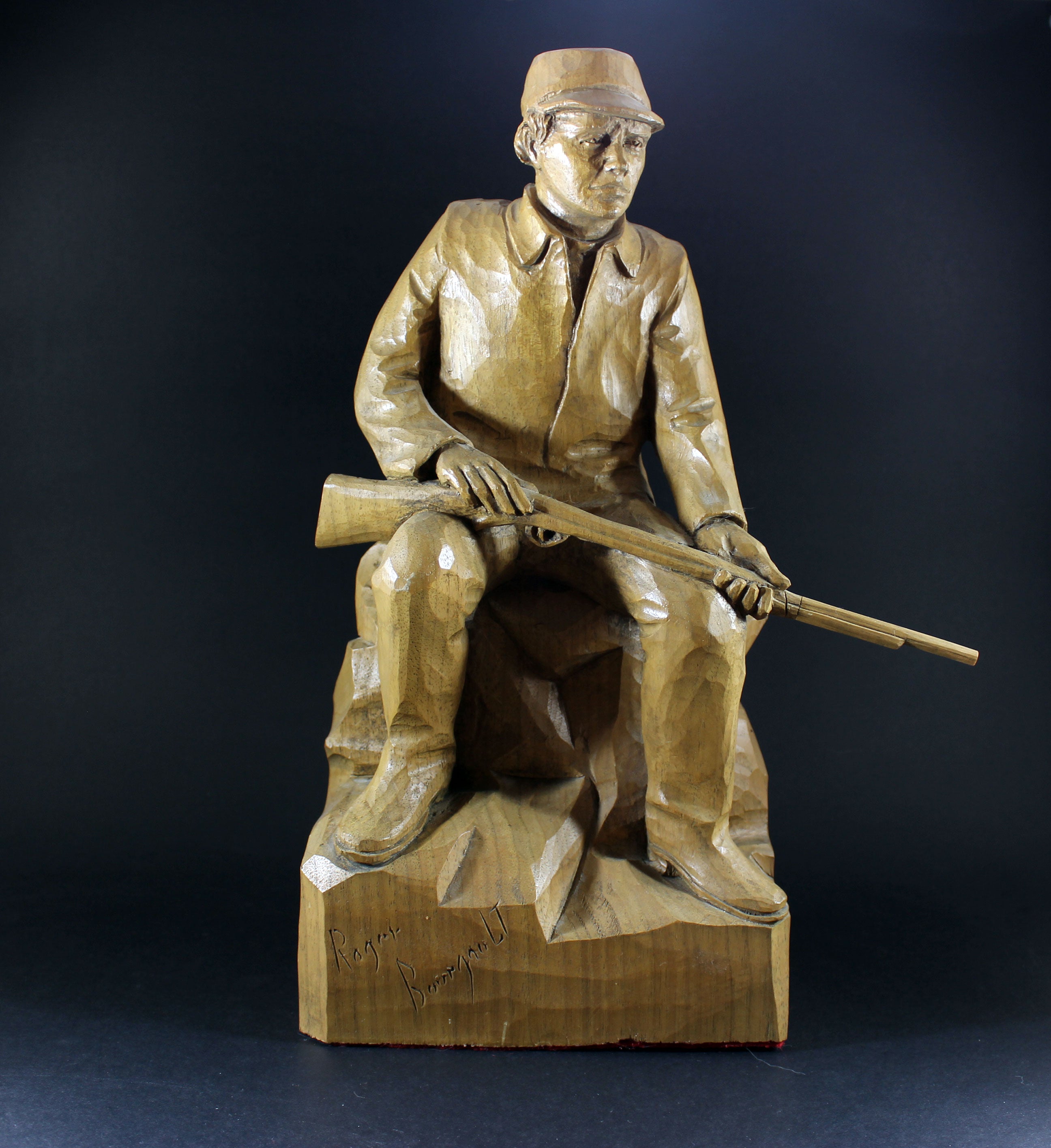 Roger Bourgault Sculpture, Seated Hunter