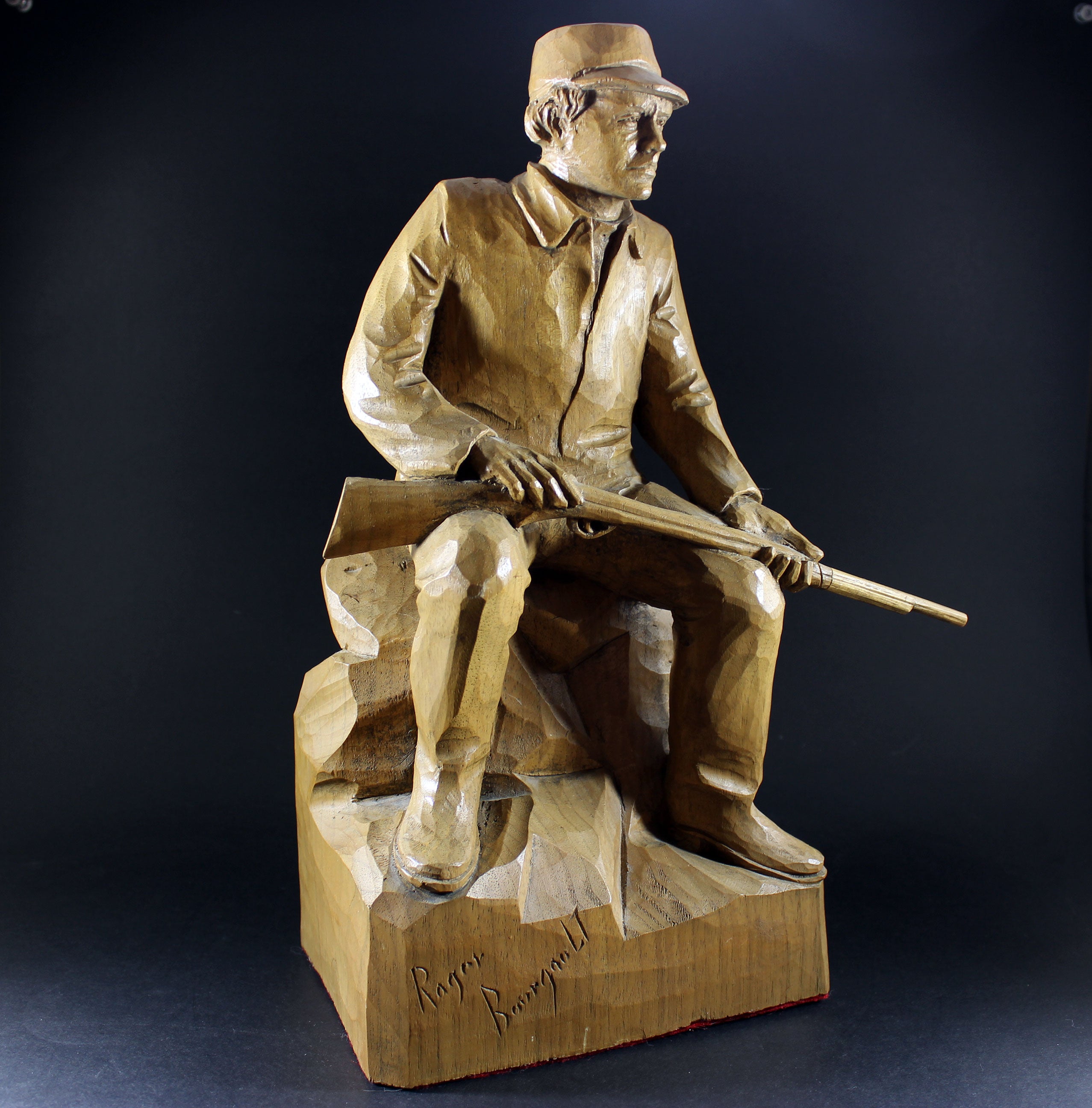 Roger Bourgault Sculpture, Seated Hunter