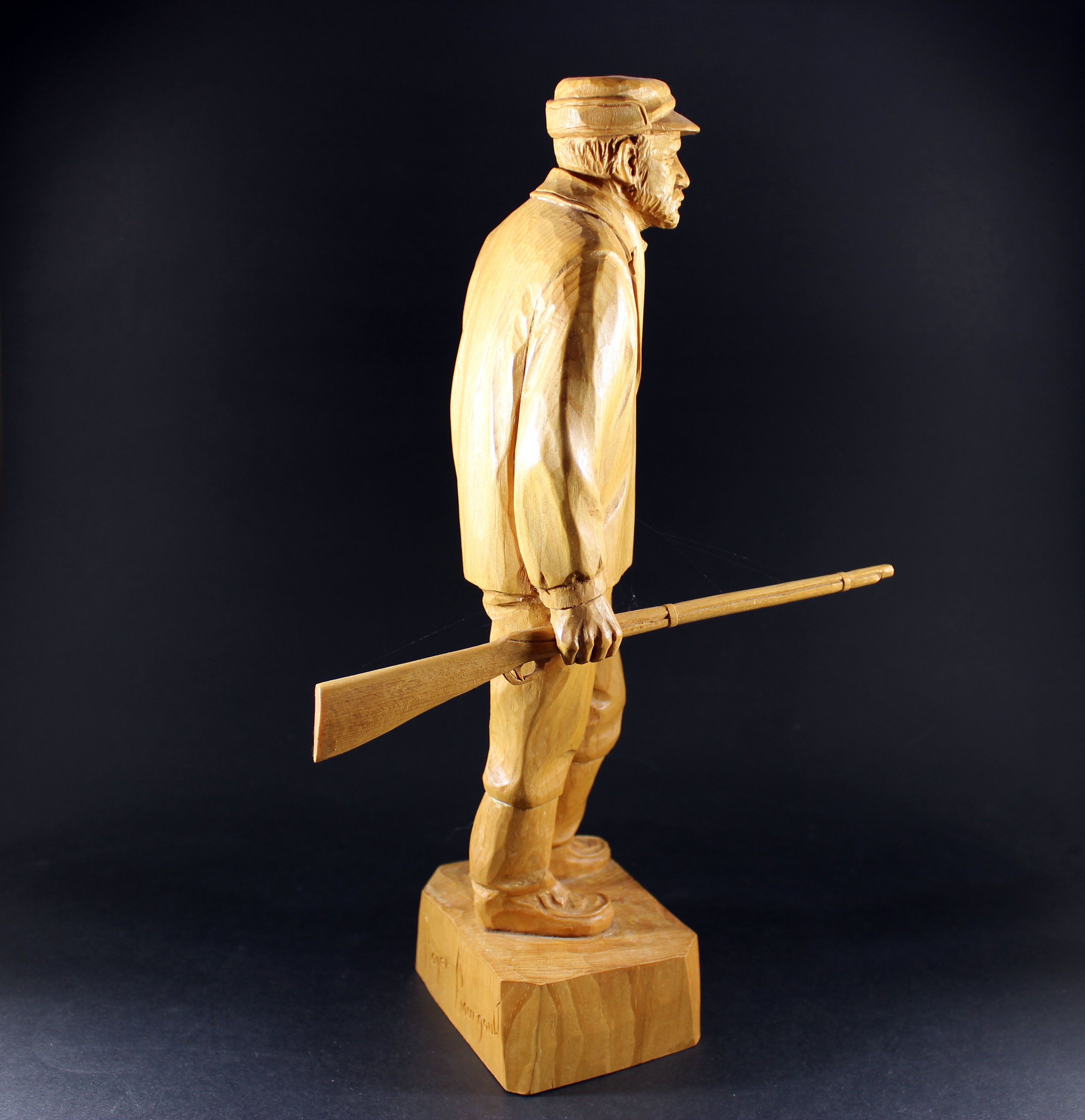 Roger Bourgault, Wood Sculpture, Hunter