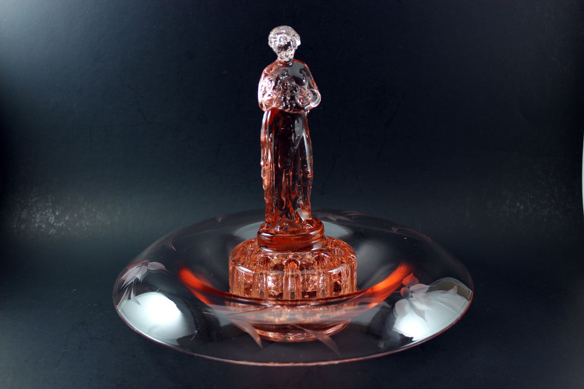 Cambridge Glass Rose Lady, Lancaster Glass Console Bowl