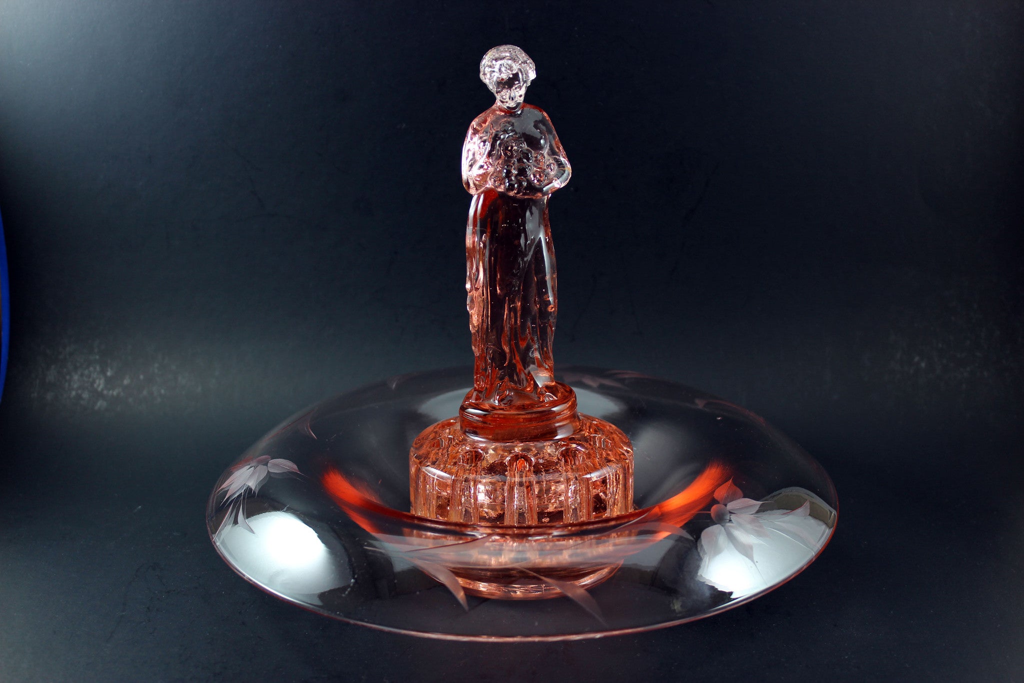 Cambridge Glass Rose Lady, Lancaster Glass Console Bowl