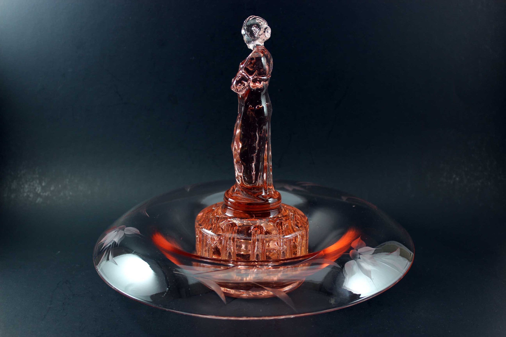 Cambridge Glass Rose Lady, Lancaster Glass Console Bowl