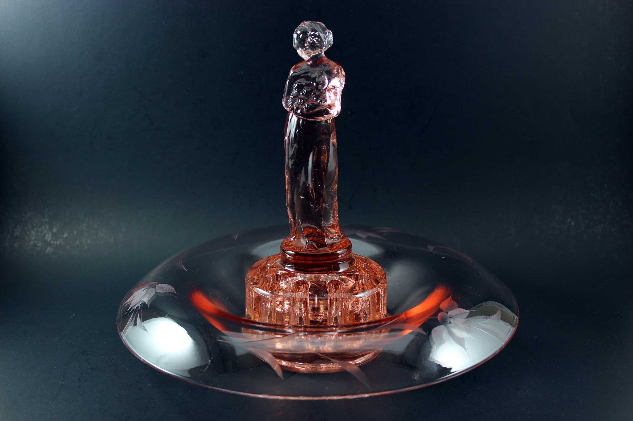 Cambridge Glass Rose Lady, Lancaster Glass Console Bowl