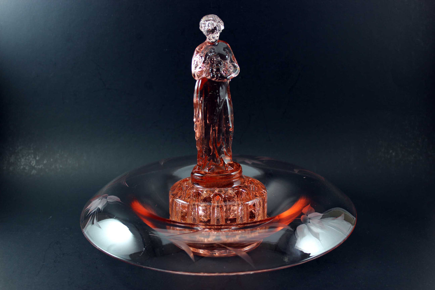 Cambridge Glass Rose Lady, Lancaster Glass Console Bowl