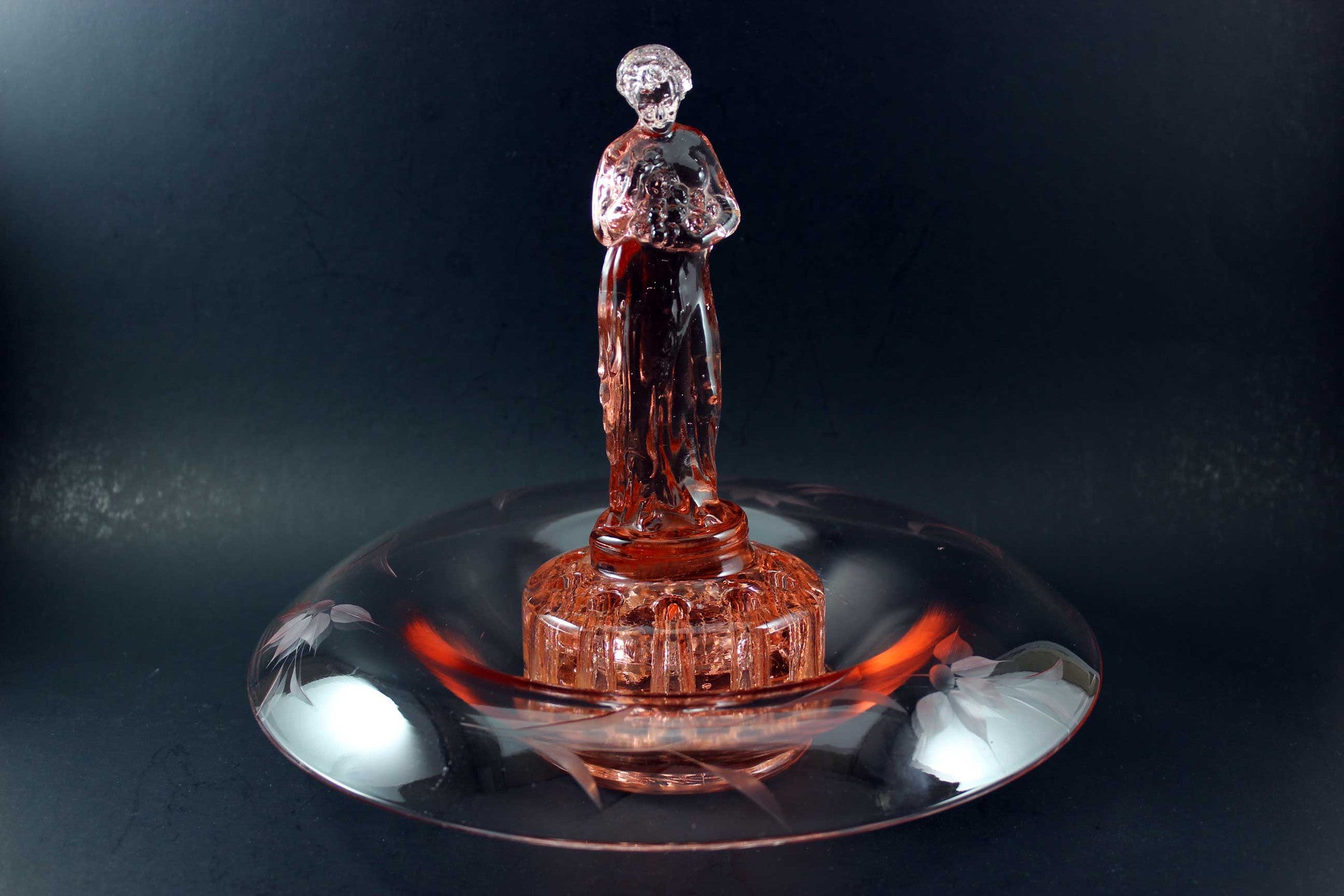 Cambridge Glass Rose Lady, Lancaster Glass Console Bowl