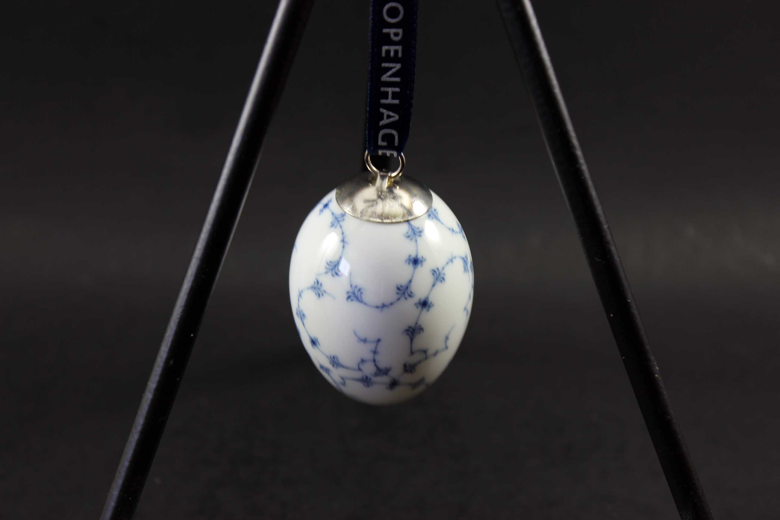 Royal Copenhagen, Blue Fluted Porcelain Easter Eggs (4)