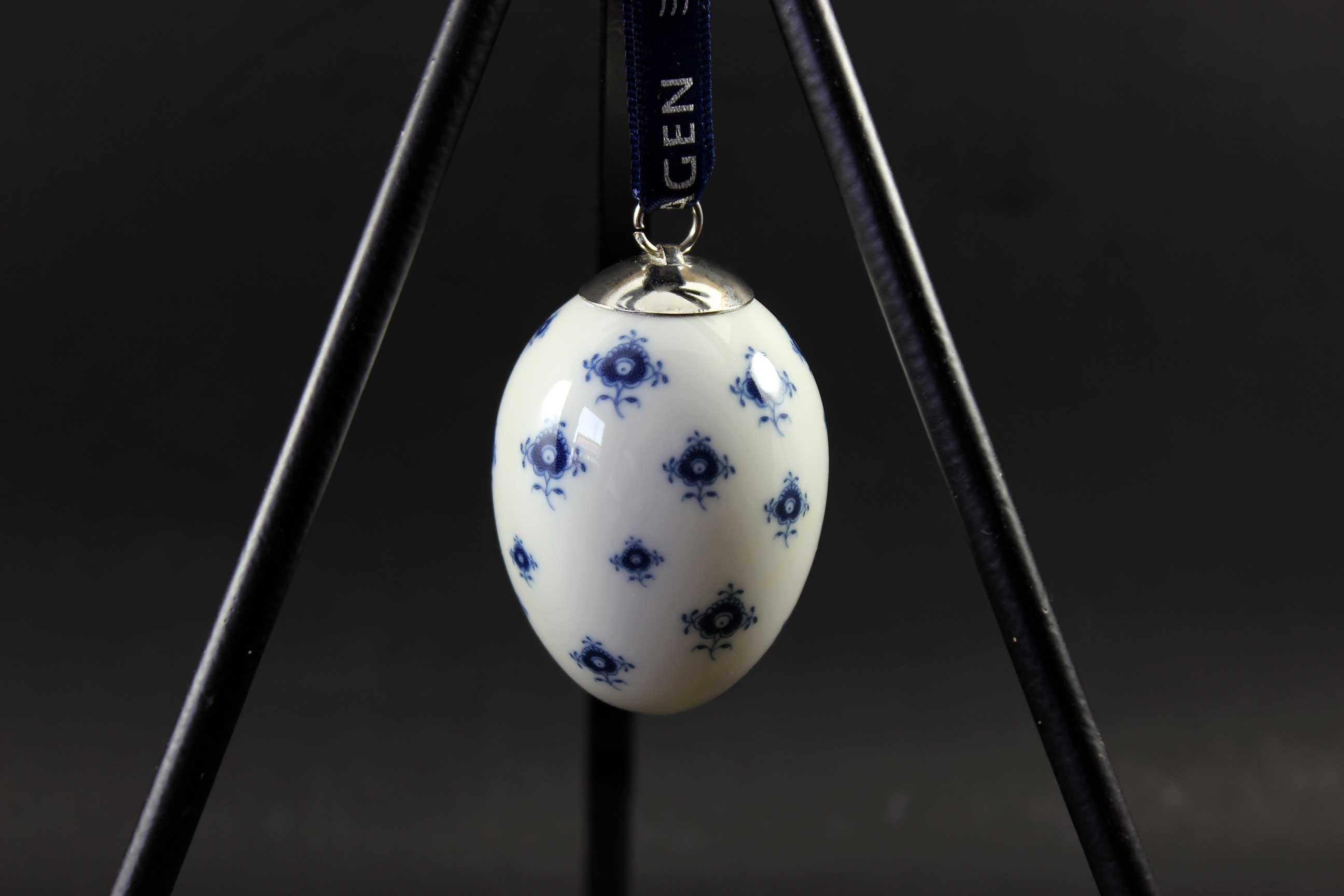 Royal Copenhagen, Blue Fluted Porcelain Easter Eggs (4)