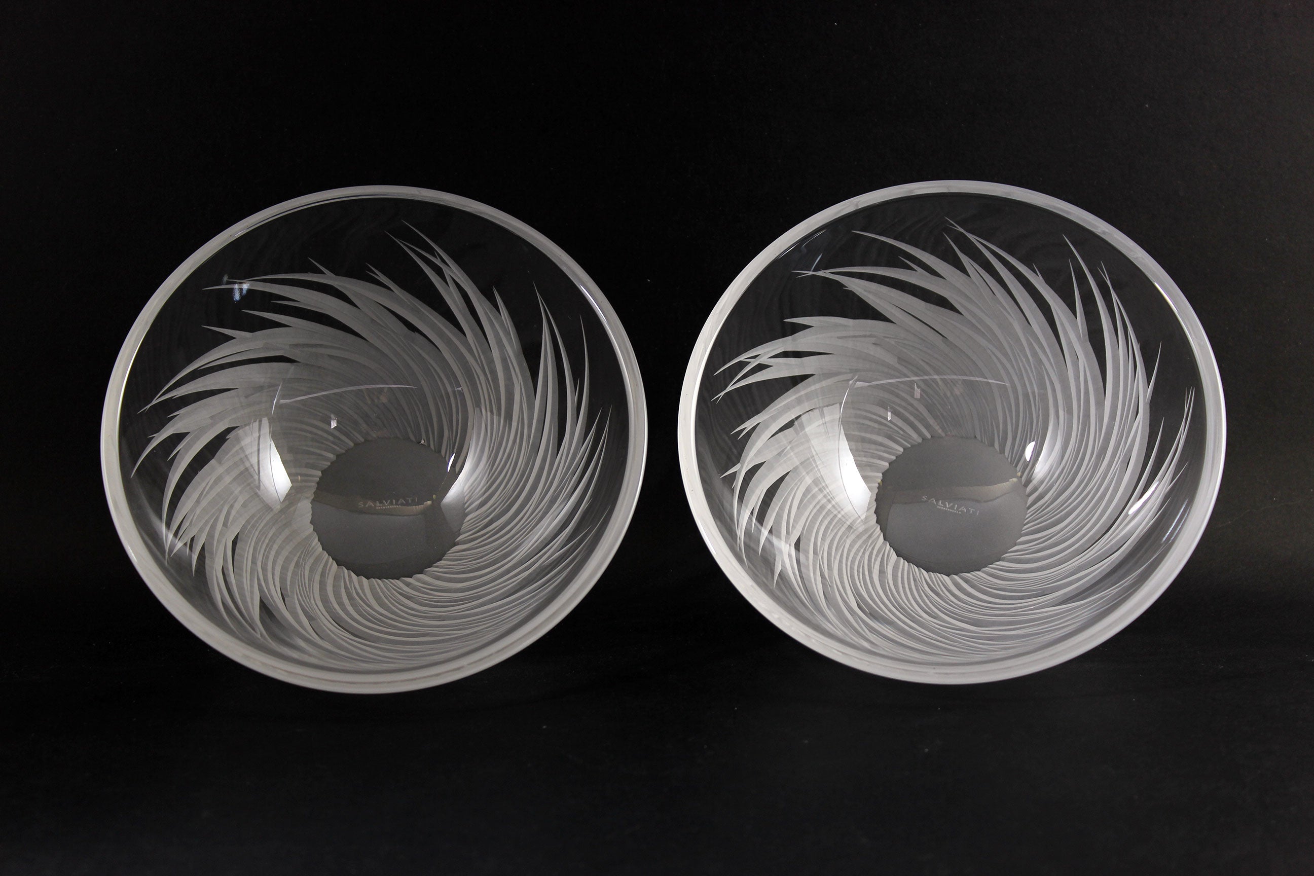 Salviati Murano Glass Bowls, Piume