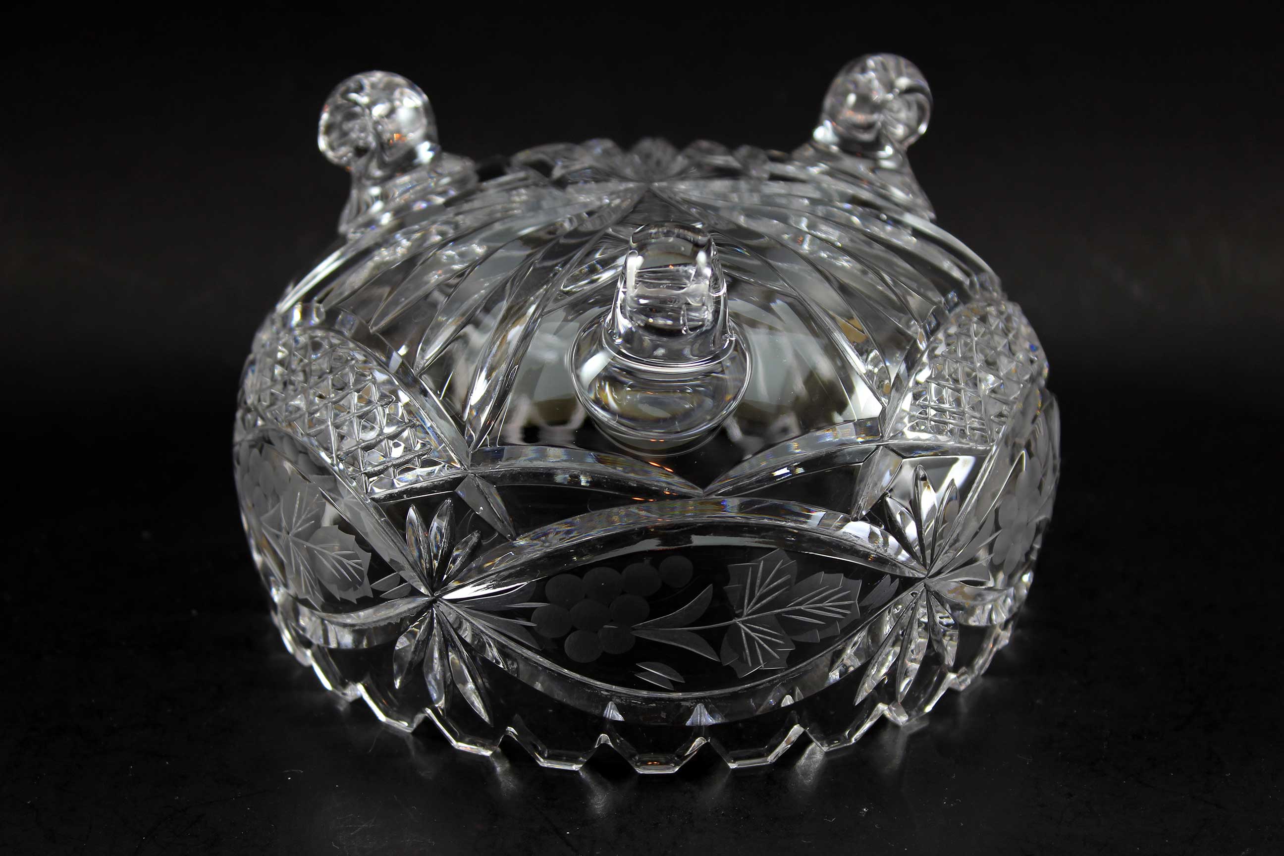 Small Tri-Footed Cut Crystal Bowl