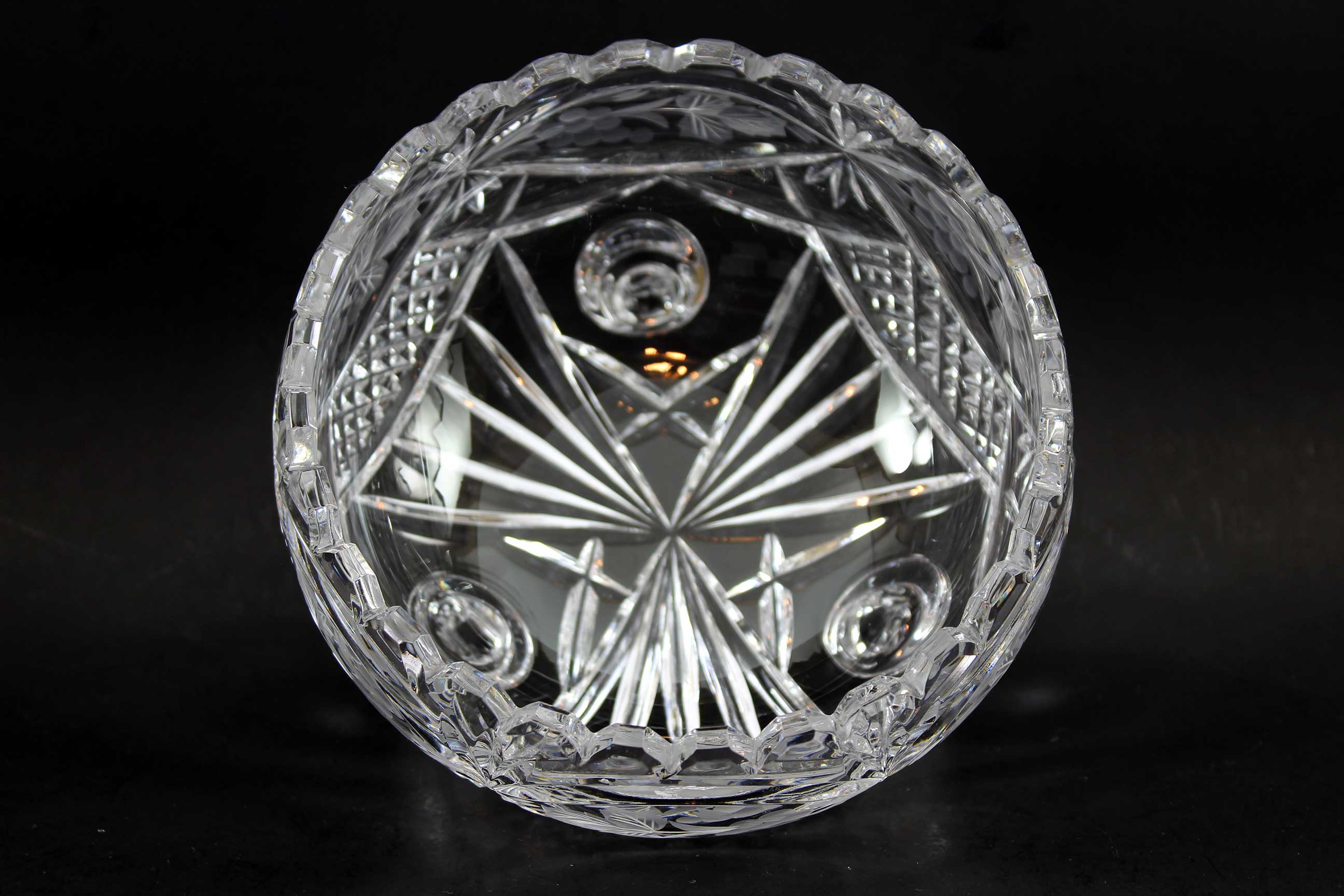 Small Tri-Footed Cut Crystal Bowl
