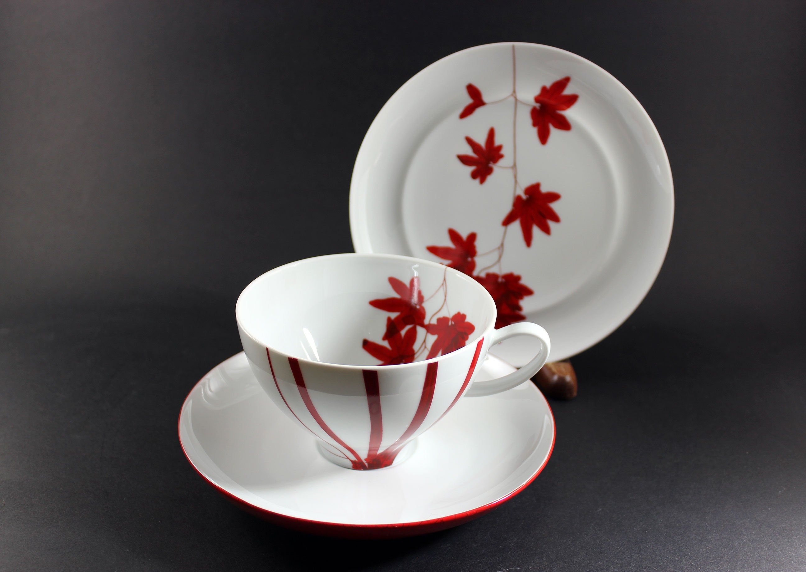 Spal Porcelain, Fall Pattern, Teacup Trio