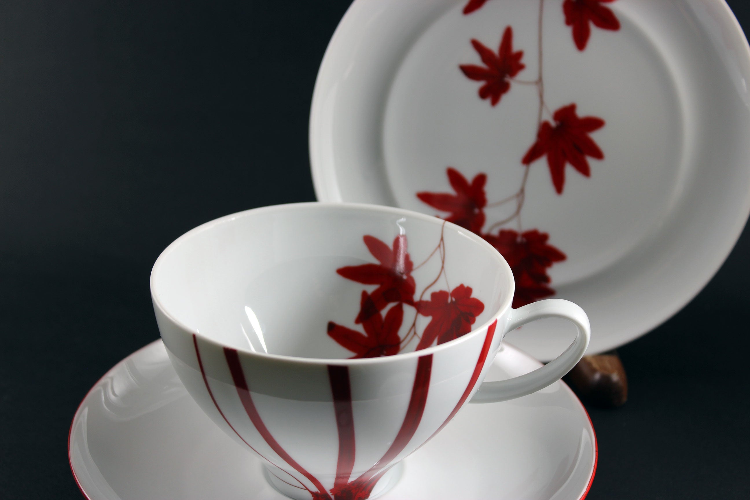 Spal Porcelain, Fall Pattern, Teacup Trio