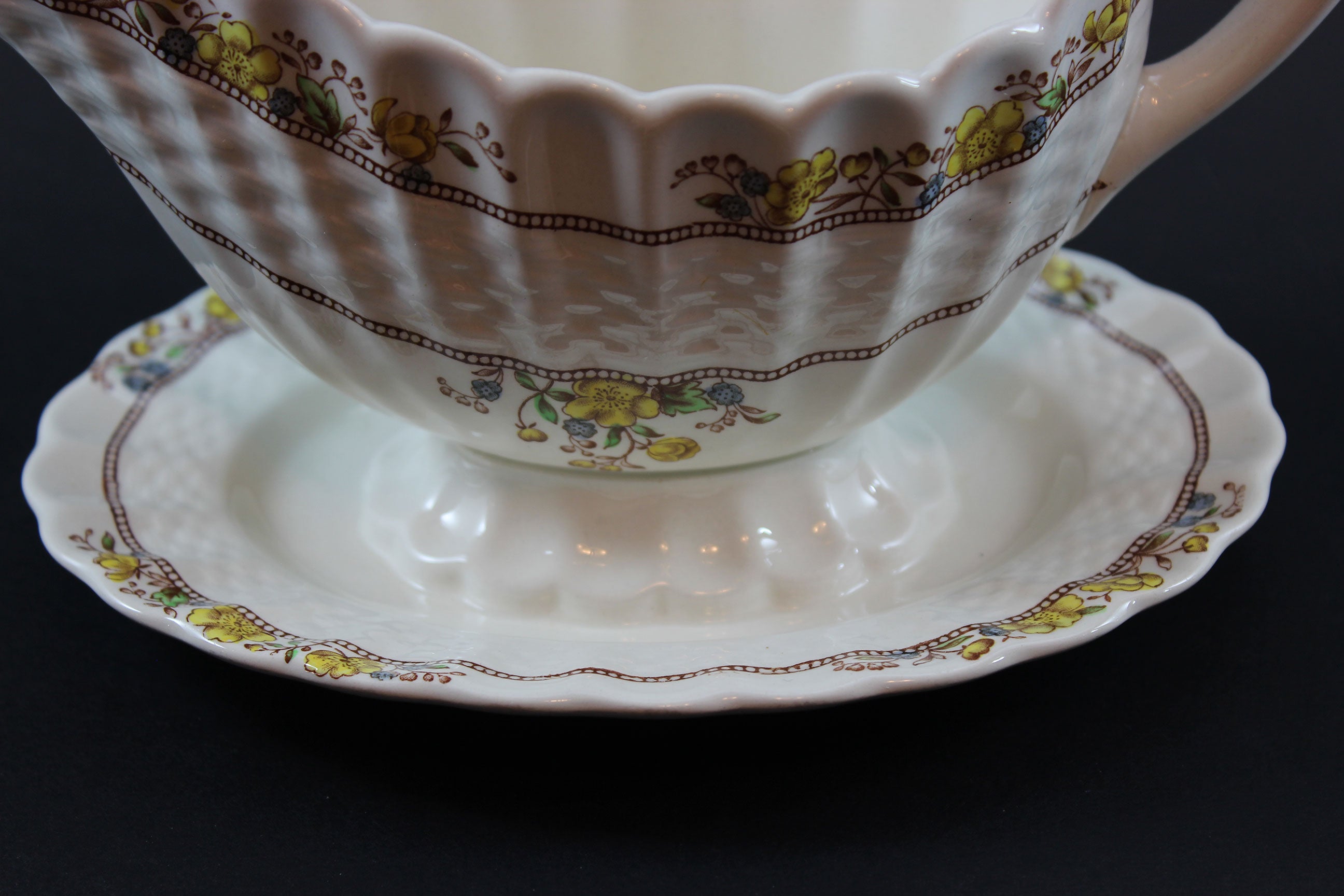 Copeland Spode, Buttercup Pattern, Gravy Boat and Underplate
