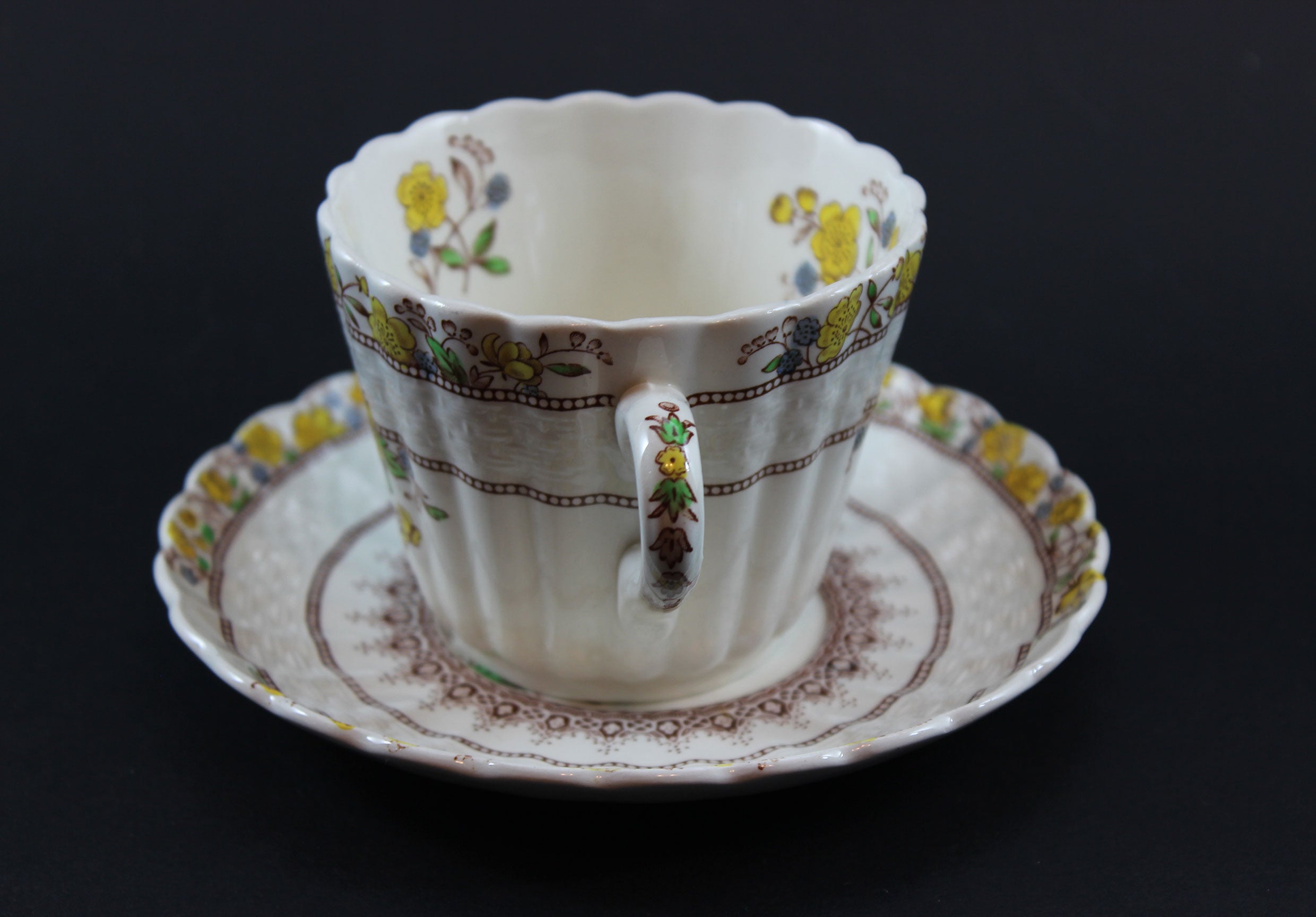Copeland Spode, Buttercup Pattern, Teacups and Saucers
