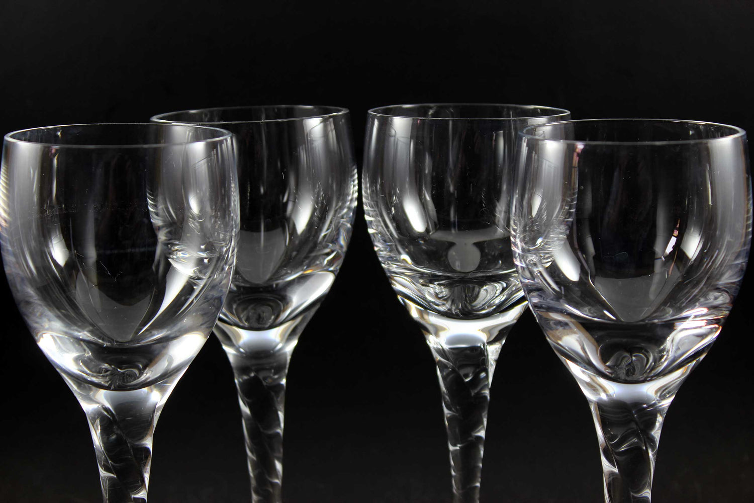 Orrefors Crystal Stemware, Ann Pattern, Twisted Stem, White