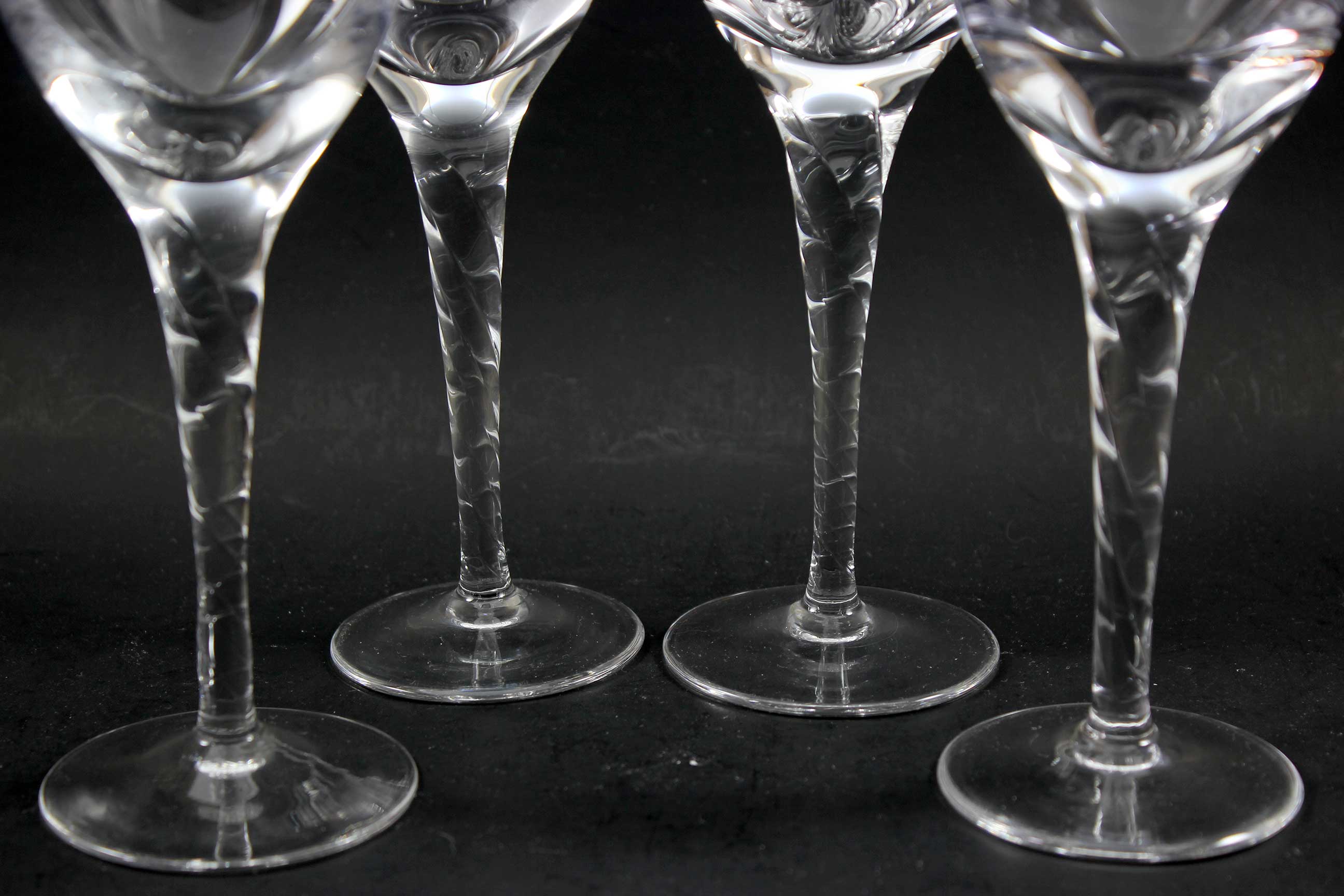Orrefors Crystal Stemware, Ann Pattern, Twisted Stem, White