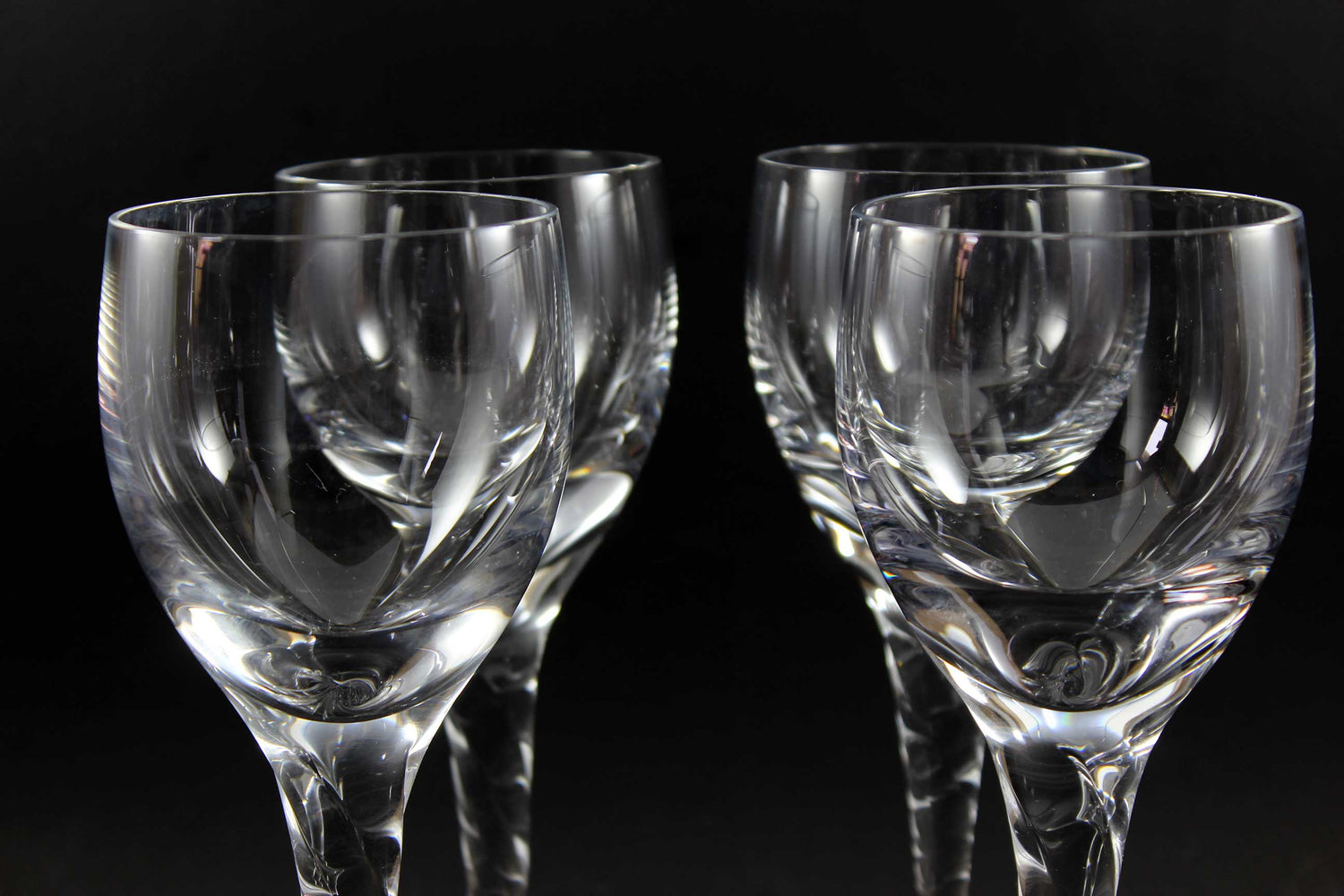 Orrefors Crystal Stemware, Ann Pattern, Twisted Stem, White