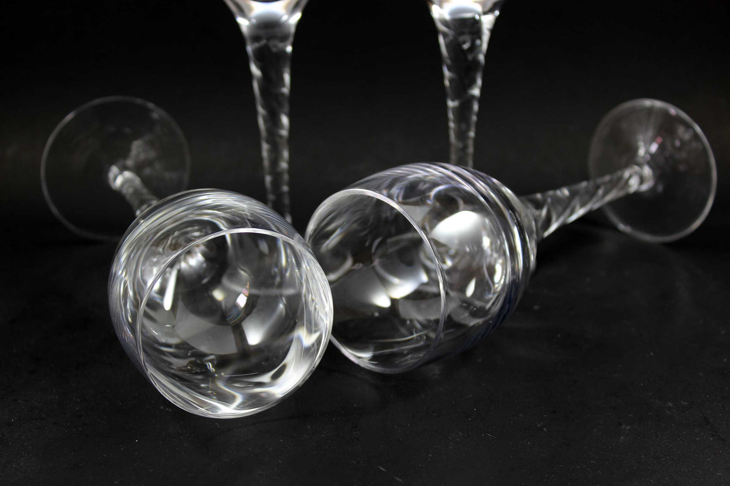Orrefors Crystal Stemware, Ann Pattern, Twisted Stem, White