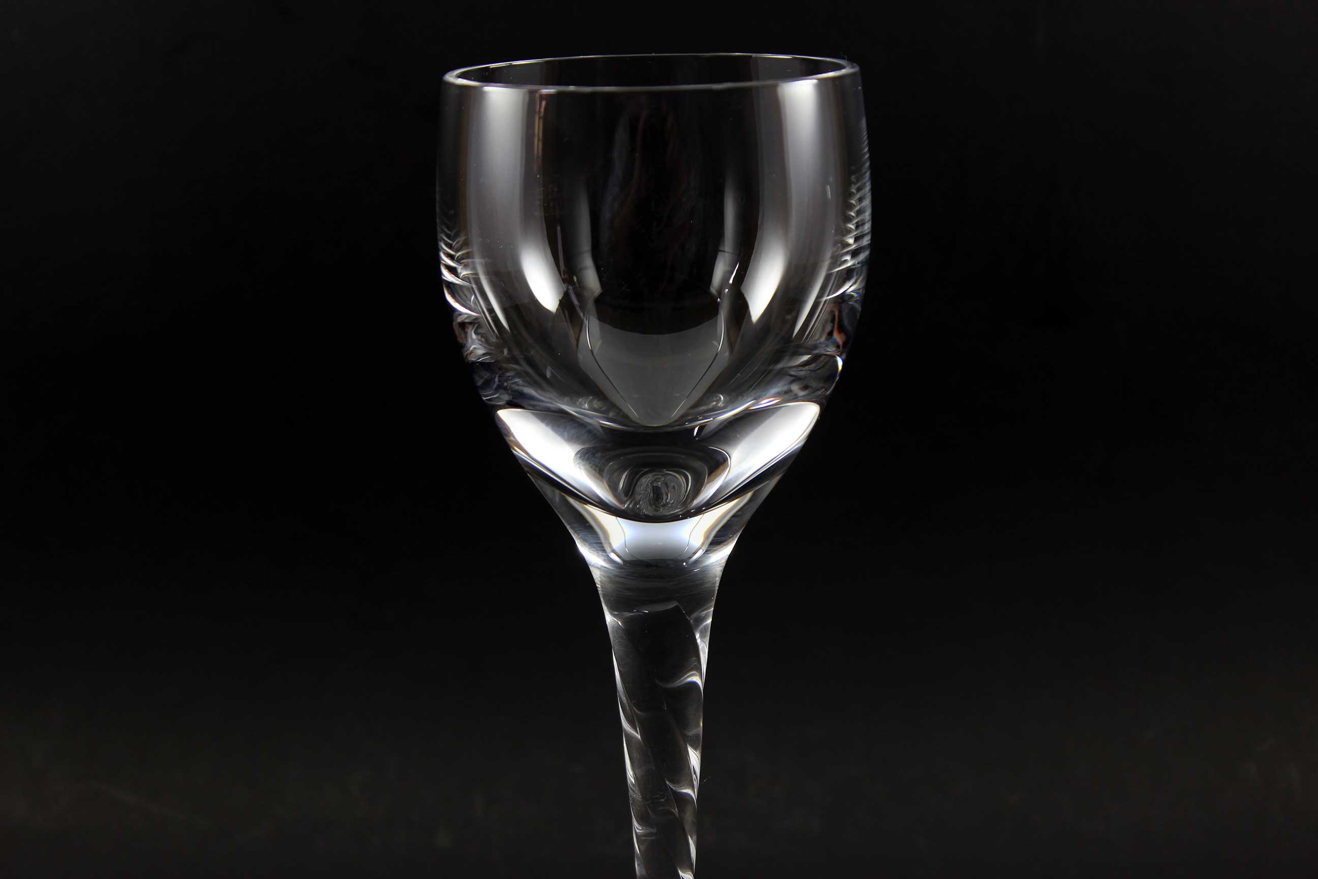 Orrefors Crystal Stemware, Ann Pattern, Twisted Stem, White