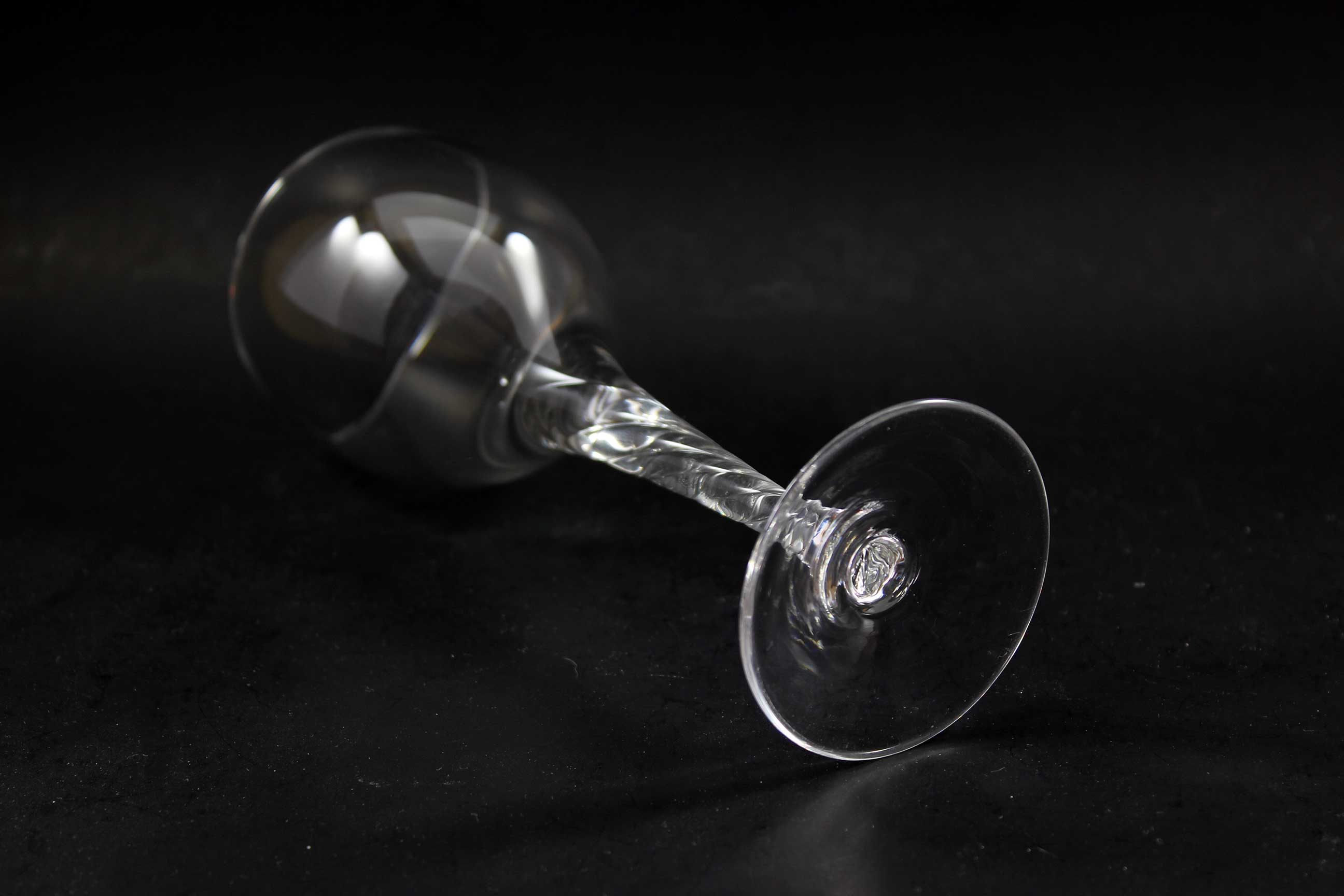Orrefors Crystal Stemware, Ann Pattern, Twisted Stem, White