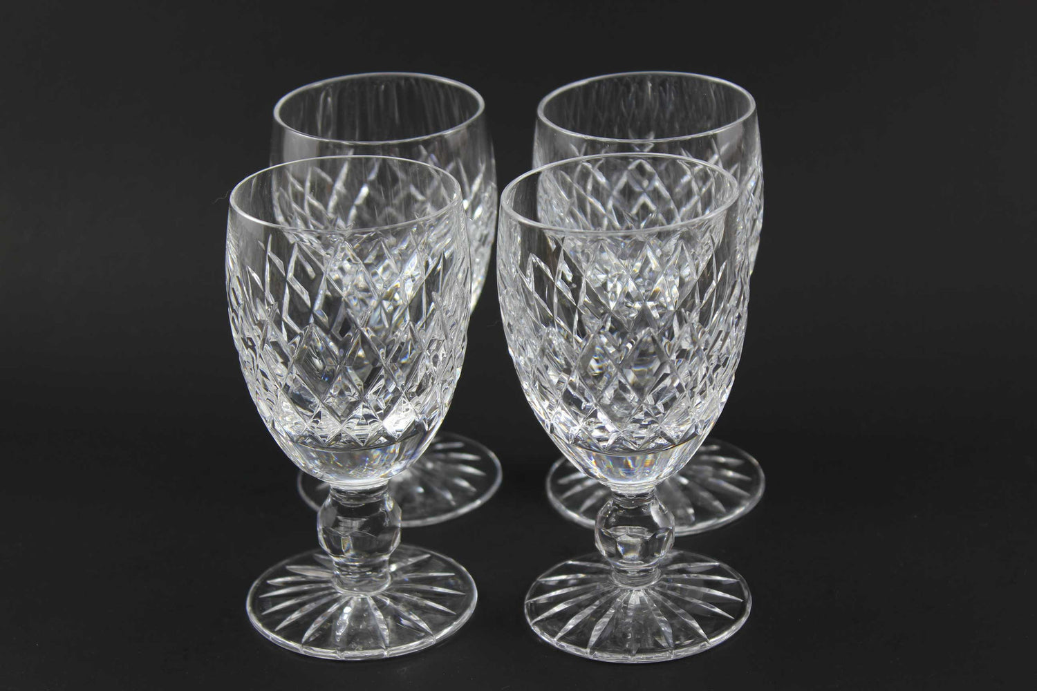 Waterford Crystal White Wine, Boyne Pattern (Cut Foot)