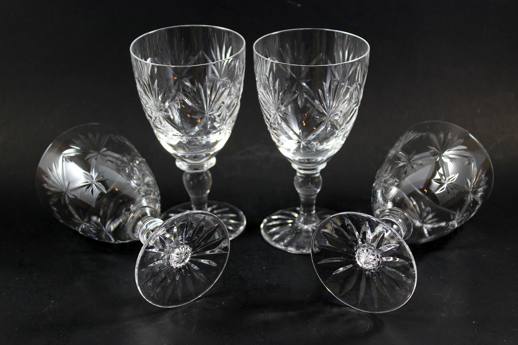 Webb Corbett Crystal, Claret Wine Glasses, Chantilly