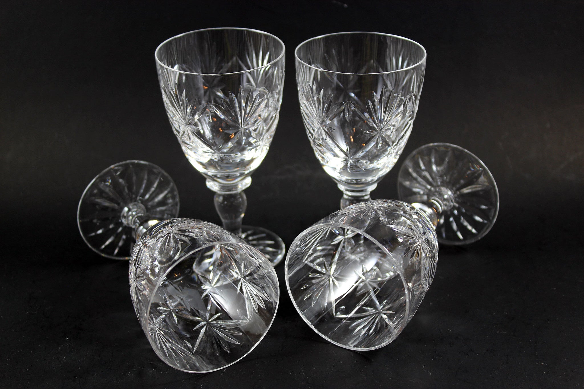Webb Corbett Crystal, Claret Wine Glasses, Chantilly